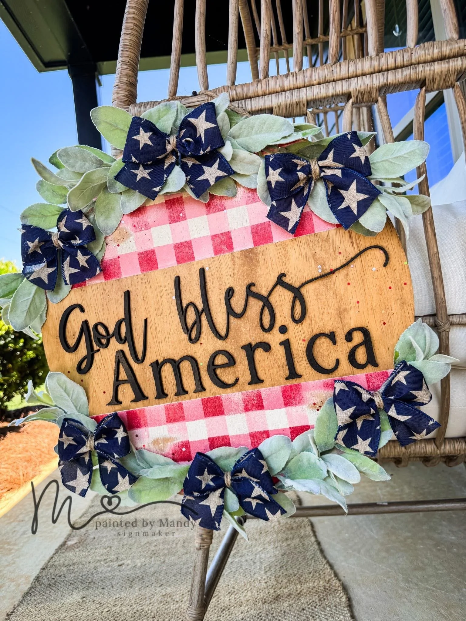 DROP - Patriotic Door Hanger (Gingham)