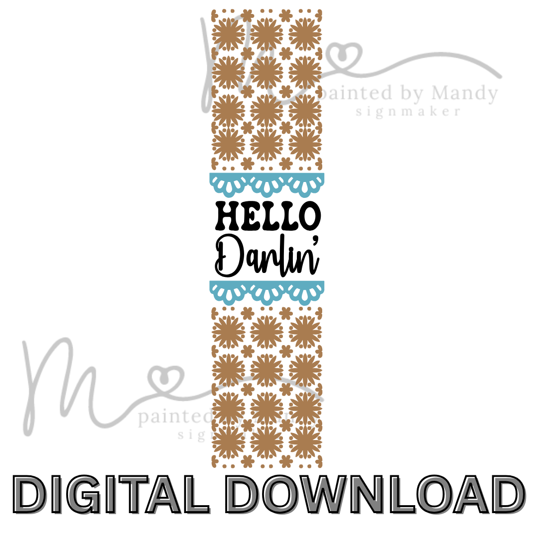 svg file - hello darlin + western floral