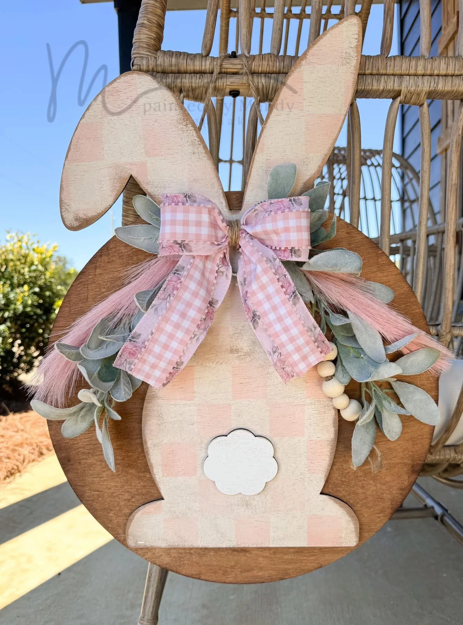 Ready to ship - Pink Checkered Bunny