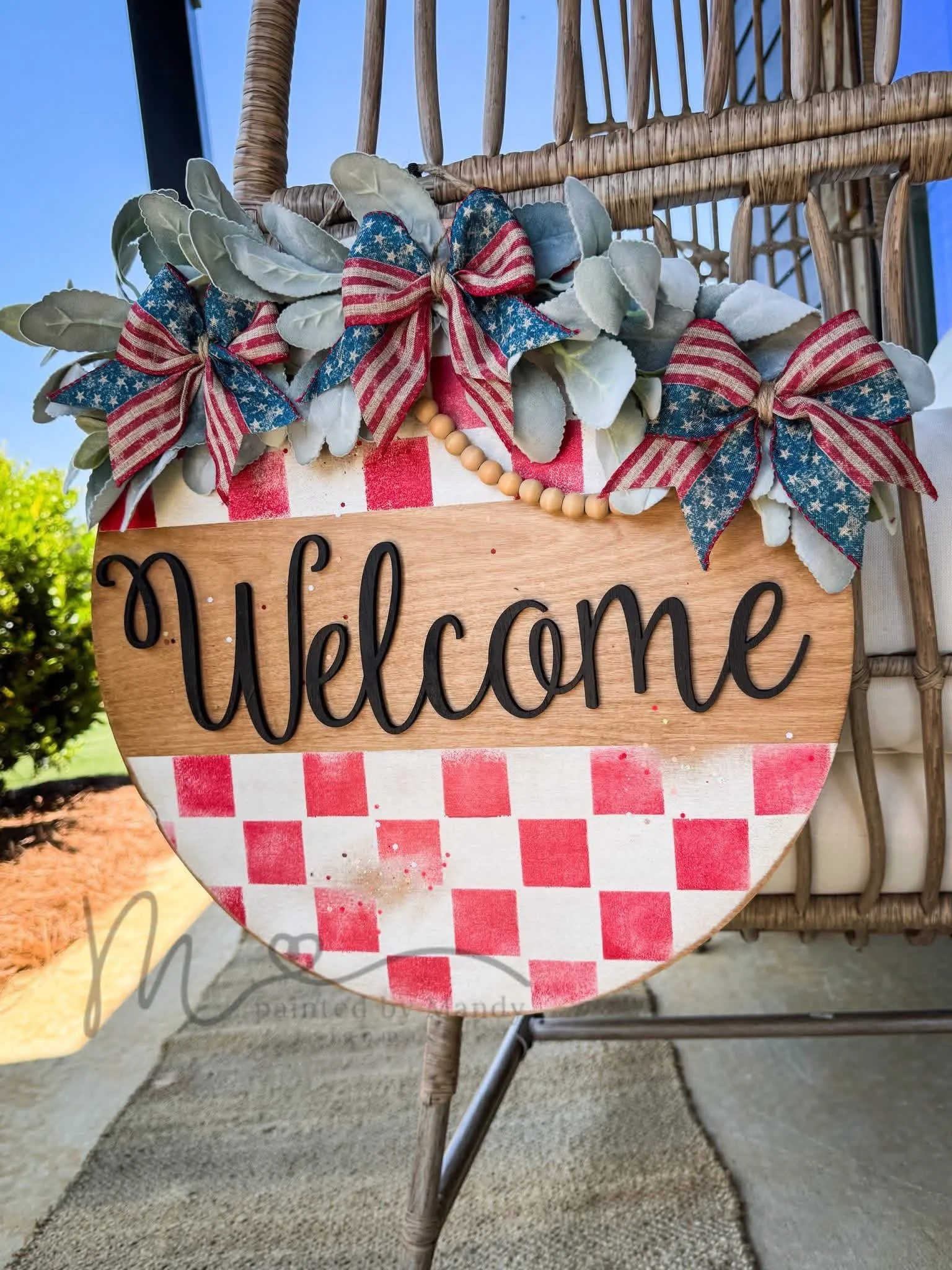 DROP - Patriotic Door Hanger (Checkered)