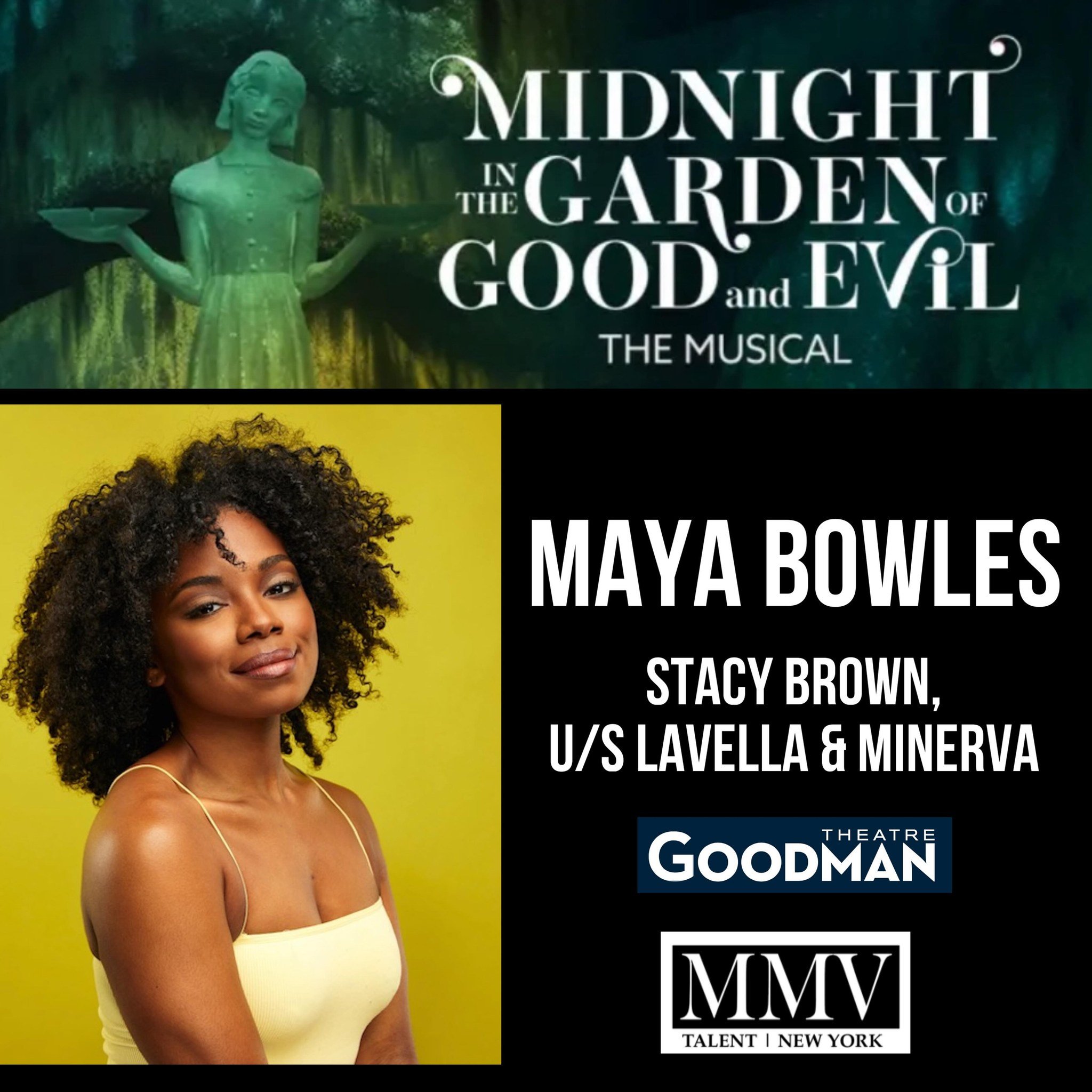 Up after OZ&hellip; MAYA BOWLES is heading to Chicago to be in the World Premiere of Midnight in the Garden of Good and Evil. Go Maya!🤩
@mayabowles 

#mmvtalent