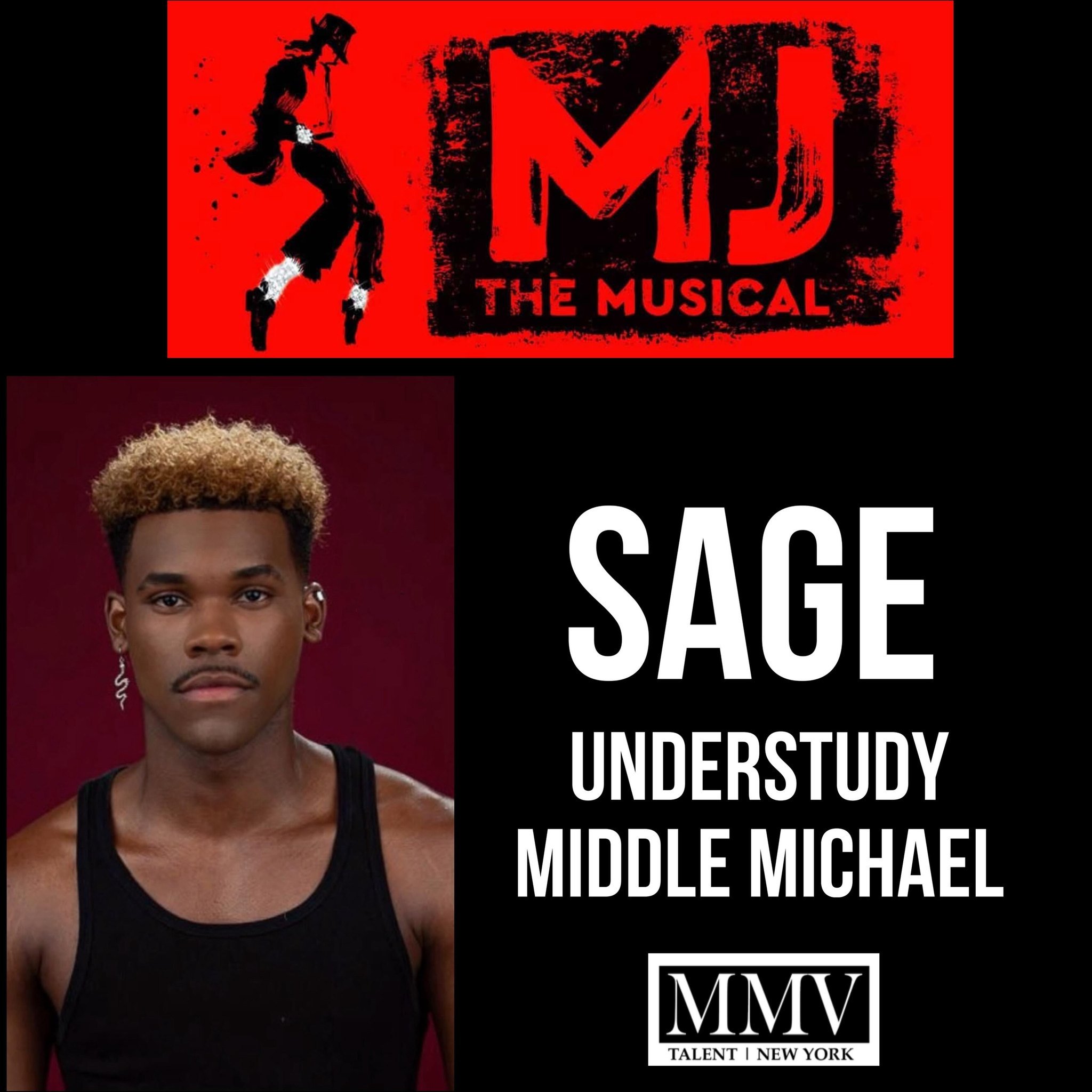 BROADWAY DEBUT!!!! Sage will be the Understudy for Michael in MJ on Broadway. We are beyond proud of this talented human! Congrats Sage, we can&rsquo;t wait to see you shine on a Broadway stage!

@theeonesage 
#mmvtalent