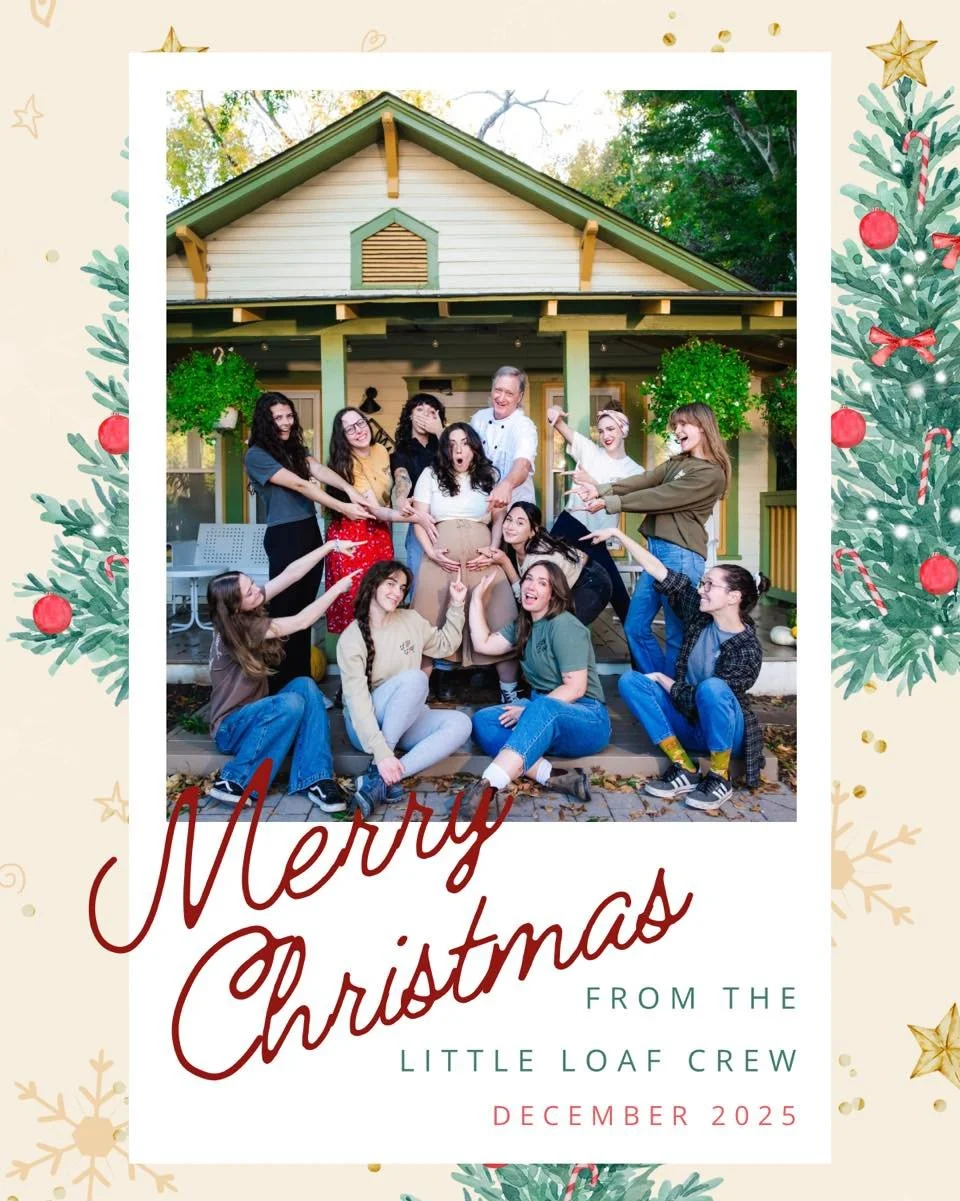 A very Merry Christmas from the Little Loaf family to you! We are so grateful for the continuous love and support from each Little Loafer 🤎

Don&rsquo;t forget we are closed until January 8th, to give our team (and mama-to-be) some much needed rest 