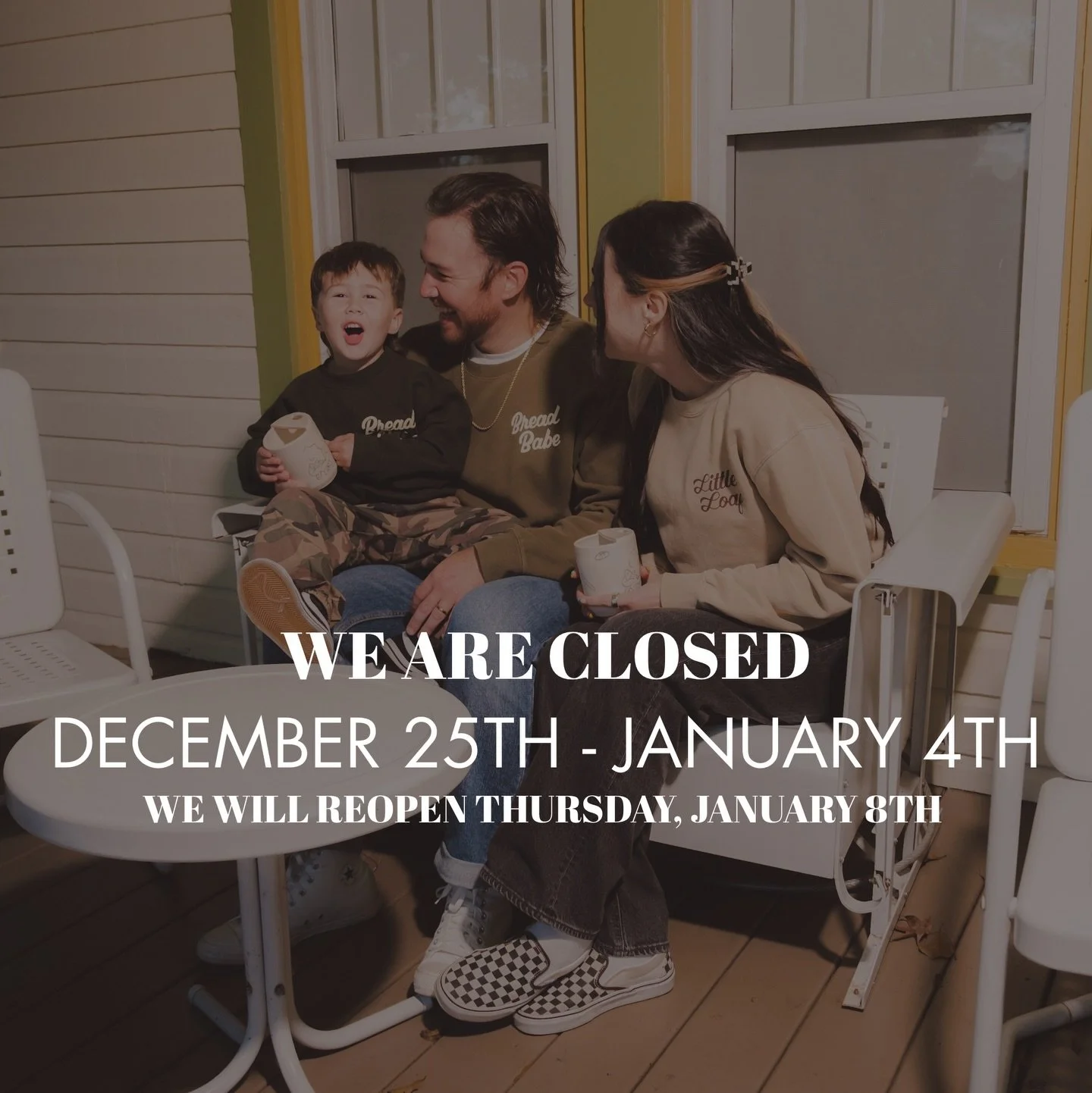 We hope everyone had a wonderful holiday!

Just popping by to remind everyone that we are closed until January 4th. We will reopen, normal business hours, on Thursday, January 8th!
