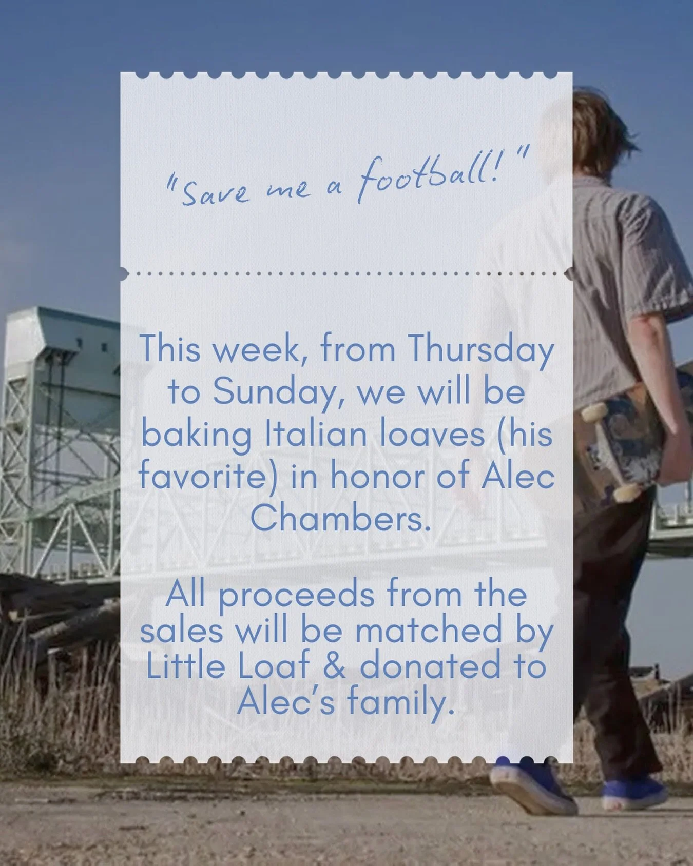 For those of you that knew Alec, the heartbreak that all of us feel from this loss is collectively shared. For those of you that did not know Alec, the impact that he has made on this town is probably obvious by the many people that grieve his absenc