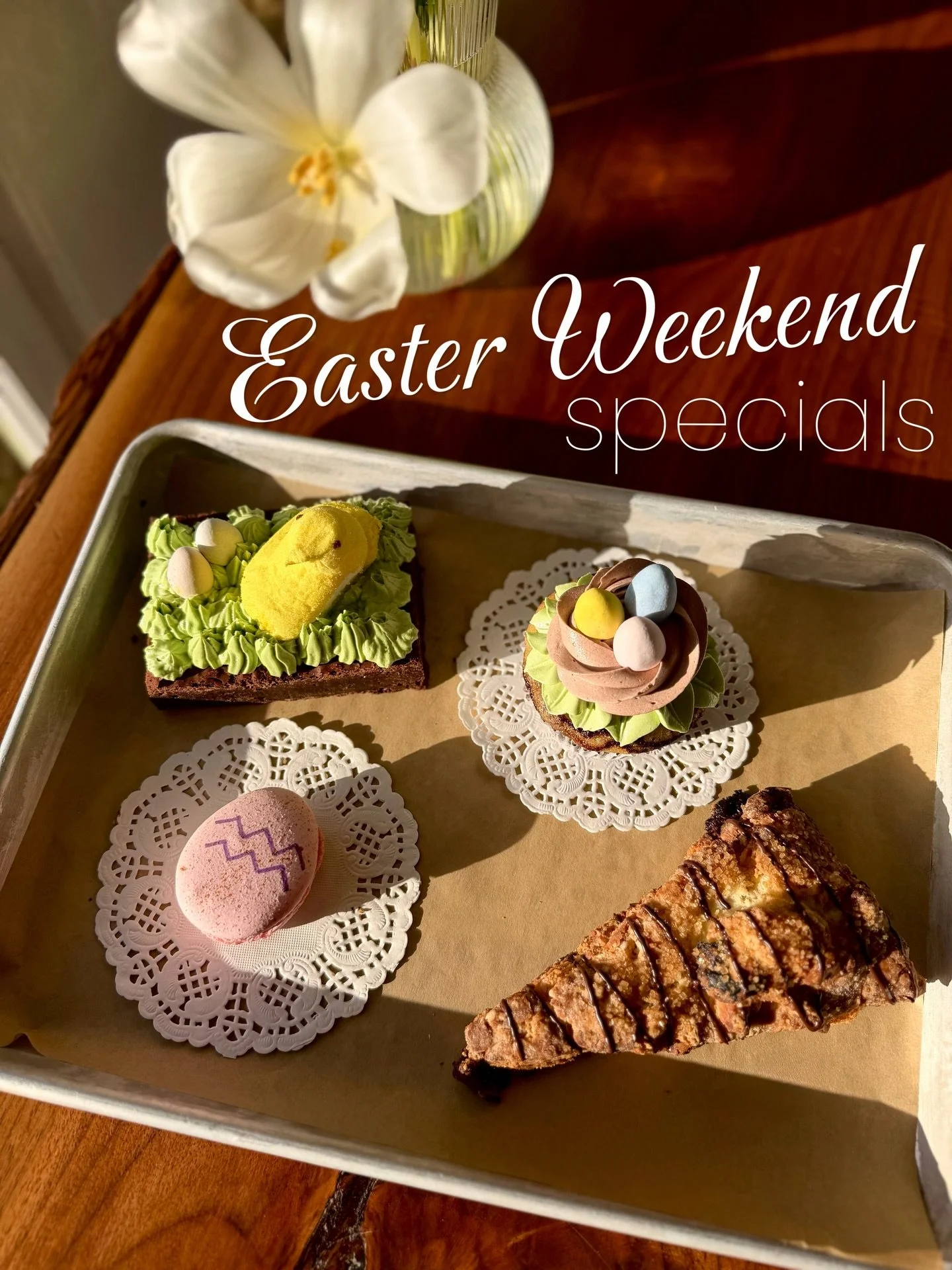 Just a few of our adorable Easter specials that hit the shelf this morning 🐣

They&rsquo;ll be available today and tomorrow until sell out! Come see us and grab a few treats, we&rsquo;re here until 2pm today and Saturday.