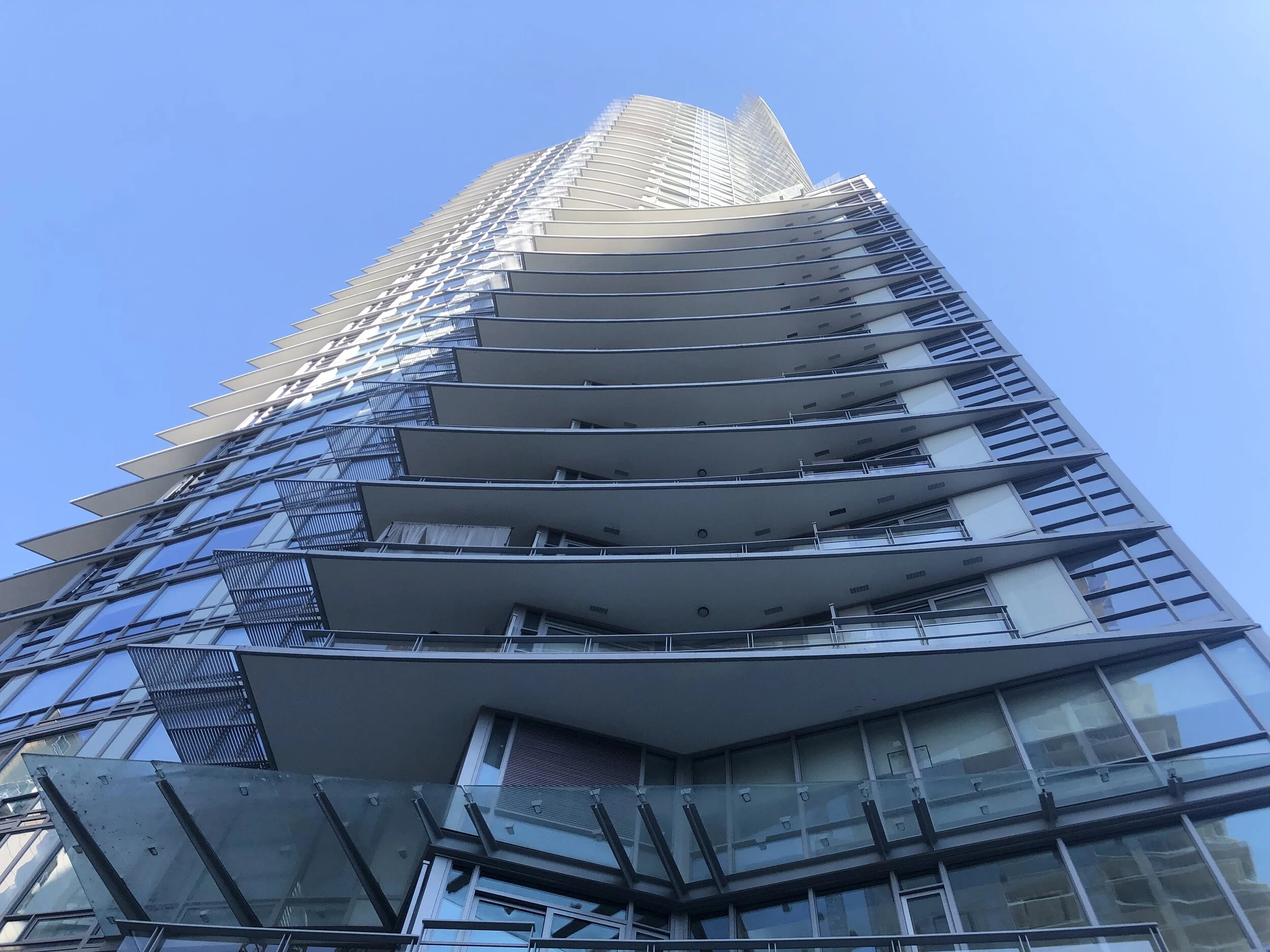 Tate Downtown: View up to West Facade. Design Concept: Gregory Borowski at Merrick Architecture for Bonds Group. Photo: Gregory Borowski 2020