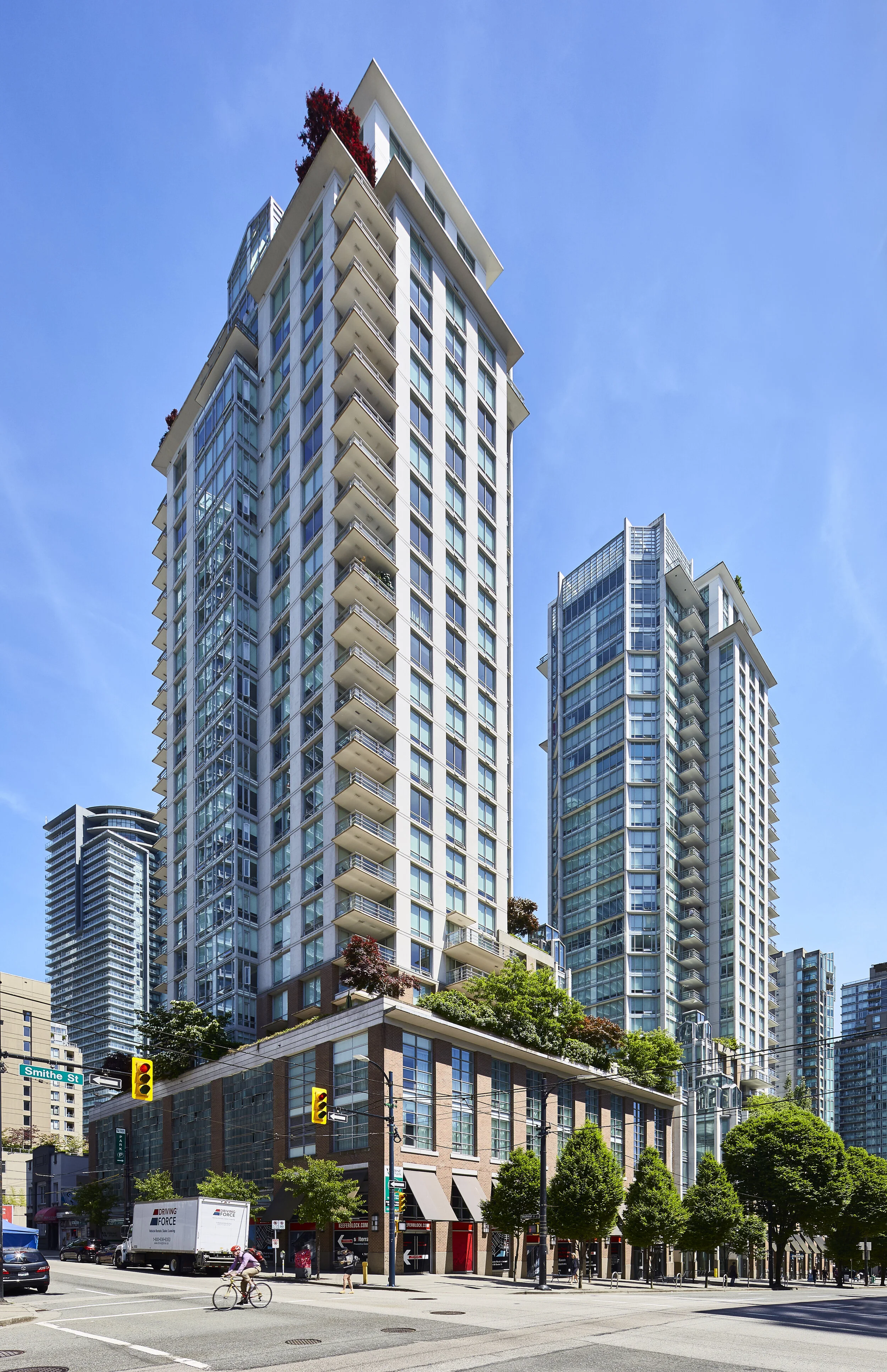 Symphony Place: View from SW Corner. Design Concept: Paul Merrick. Detail Design: Gregory Borowski at Merrick Architecture for Solterra. Photo: Sunny Jhooty 2017