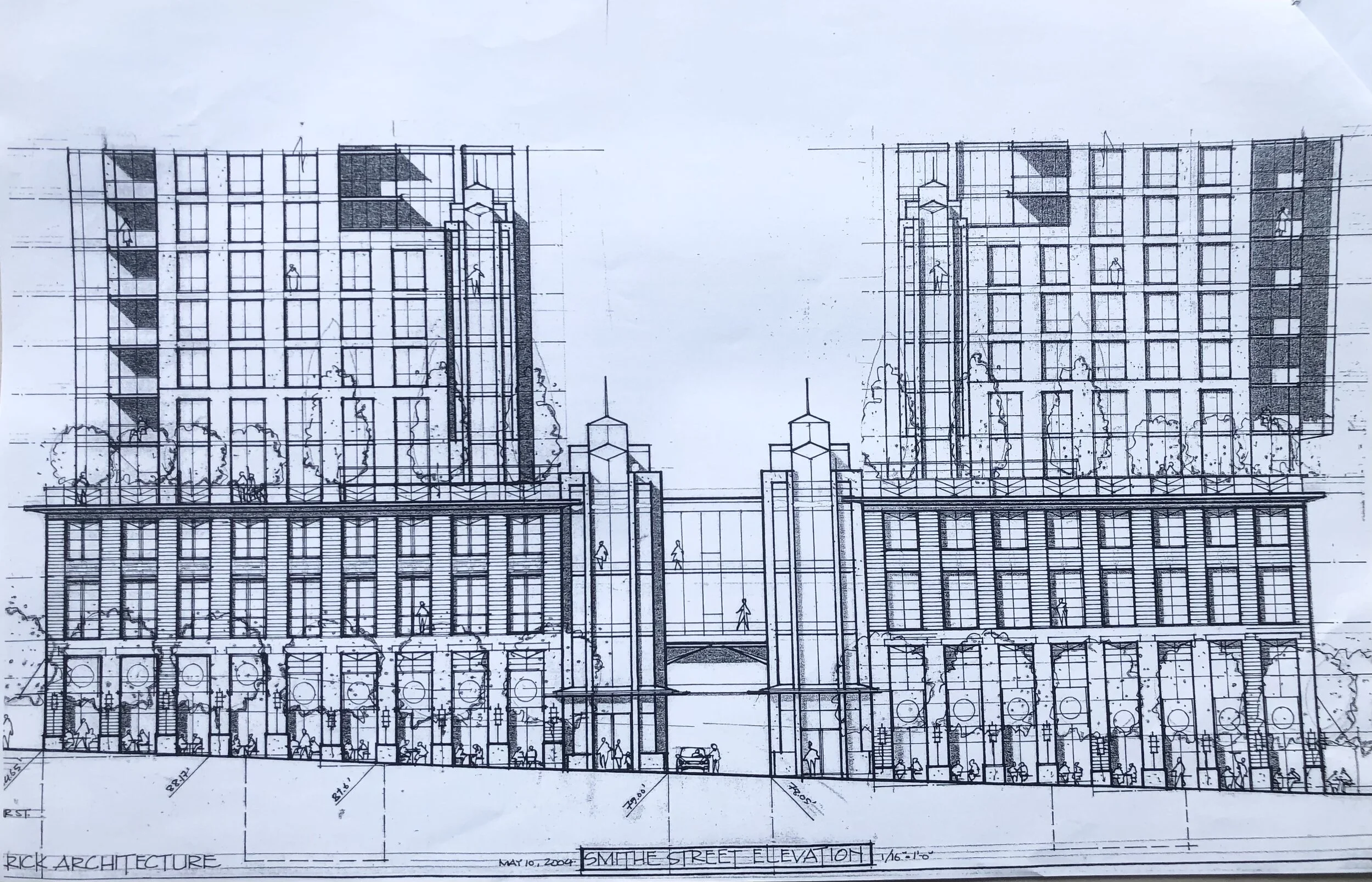 Symphony Place: Elevation Details. Design Concept: Paul Merrick. Detail Design: Gregory Borowski at Merrick Architecture for Solterra. Drawing: Gregory Borowski 2004