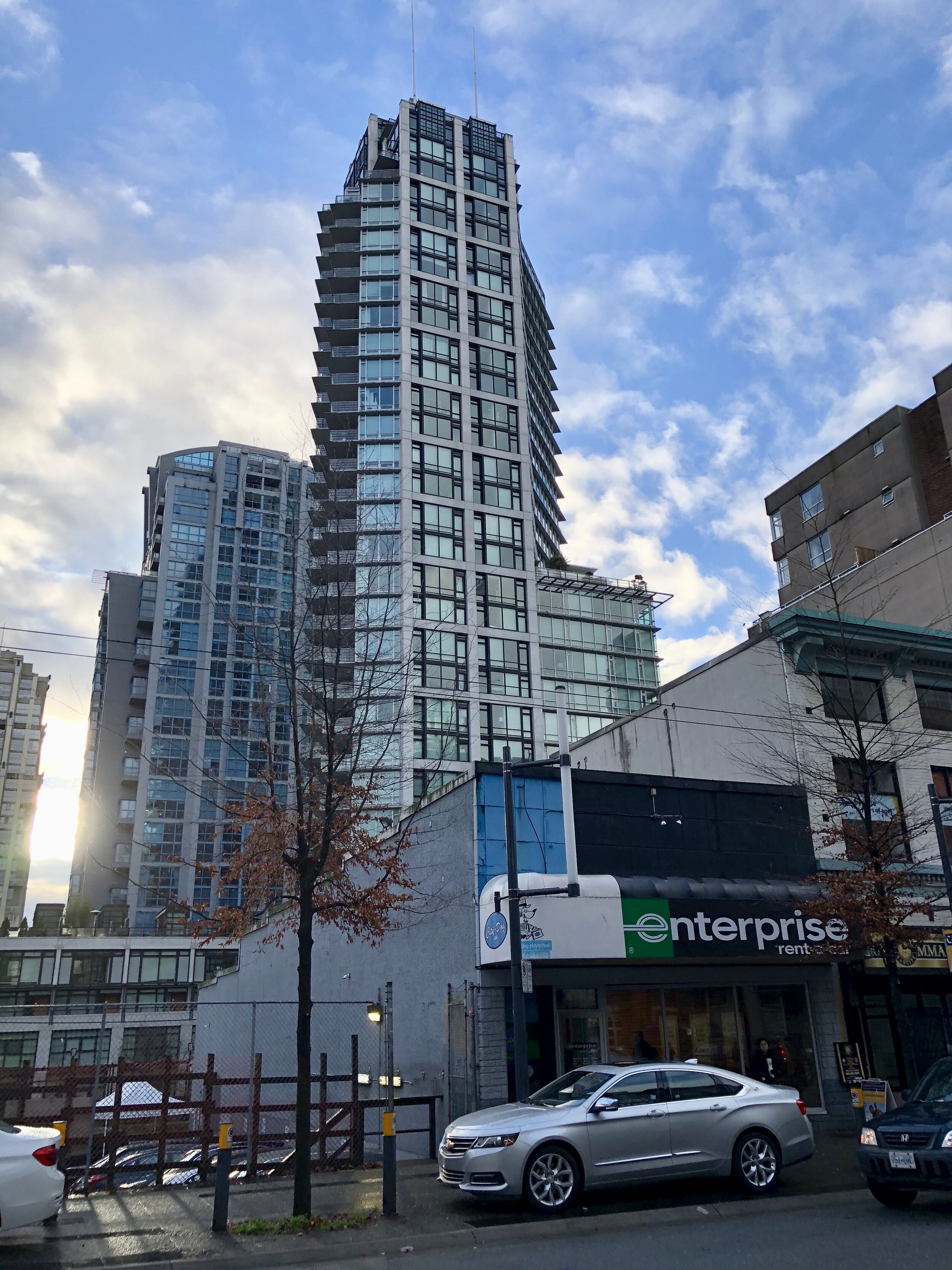 Elan: View East from Granville Street. Design Concept: Gregory Borowski at Merrick Architecture for Cressey. Photo: Gregory Borowski 2019