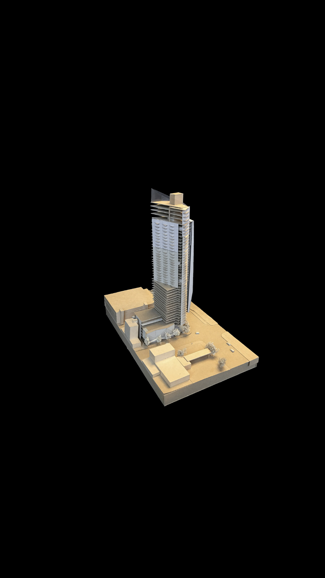 1157 Burrard: Model View Looking NE. Design Concept: Gregory Borowski at Merrick Architecture for Prima Properties. Model + Photos: Gregory Borowski 201