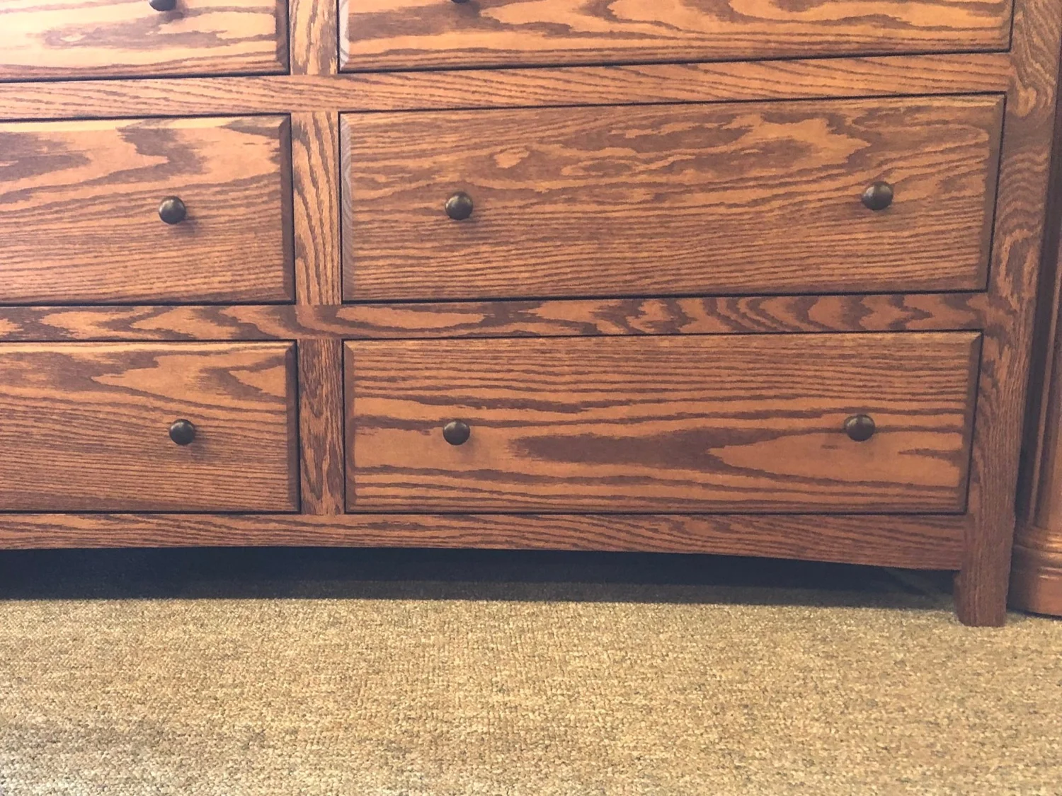 Salem 6 Drawer Ladies Dresser w/Mirror  Oak Specialists Furniture