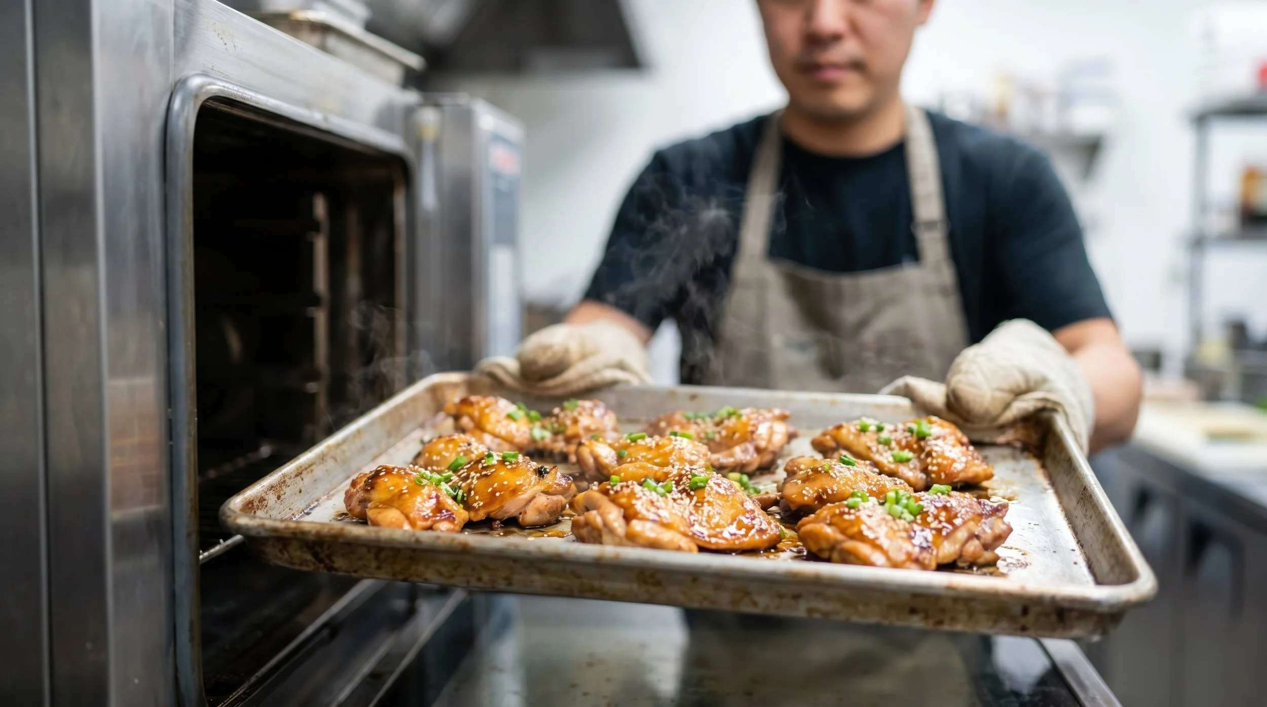 Chef preparing food in a licensed commercial commissary kitchen
