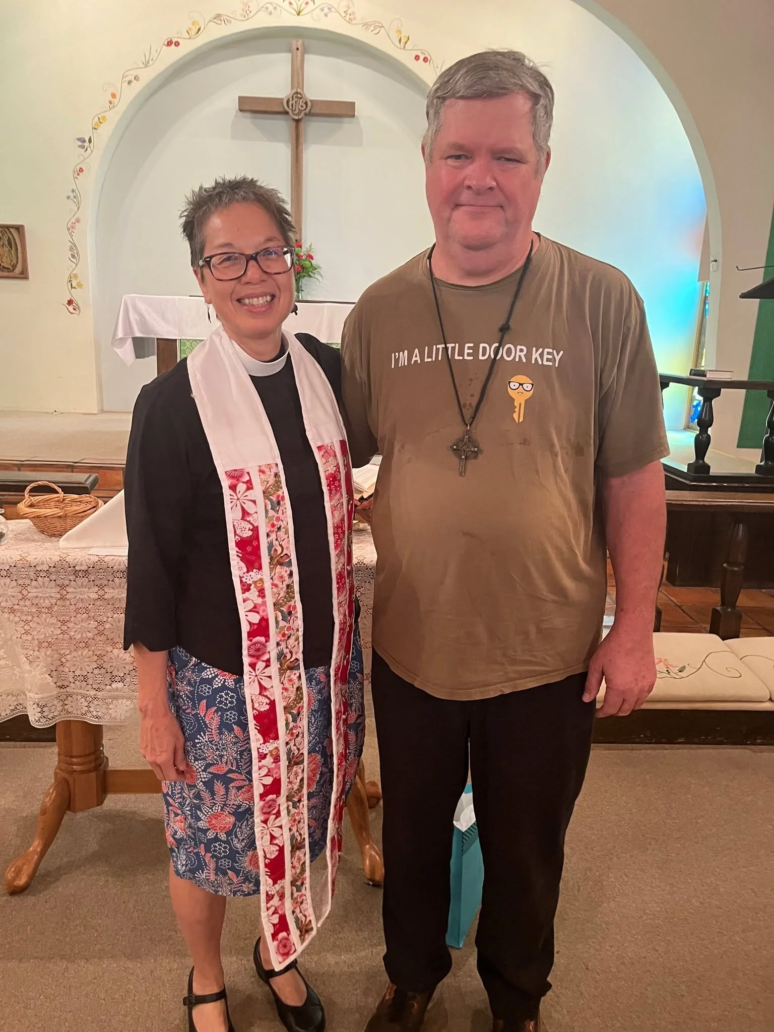 A beautiful gift made with love! ❤️ Rev. Monica was recently presented with a beautiful stole handmade by our Comfort Ministry, created especially for her in her favorite color: red! She was delighted to show it off when she received it during last w