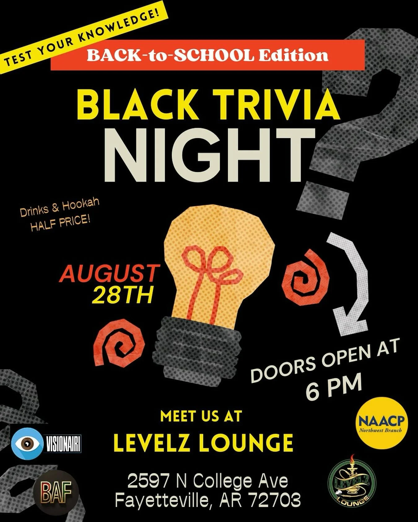 Our next Black Trivia Night is here. Bring your best trivia team to @levelzlounge_fayetteville this Thursday, Aug. 28, for an evening of community and some friendly competition! (And please note the location change from past trivia nights.)