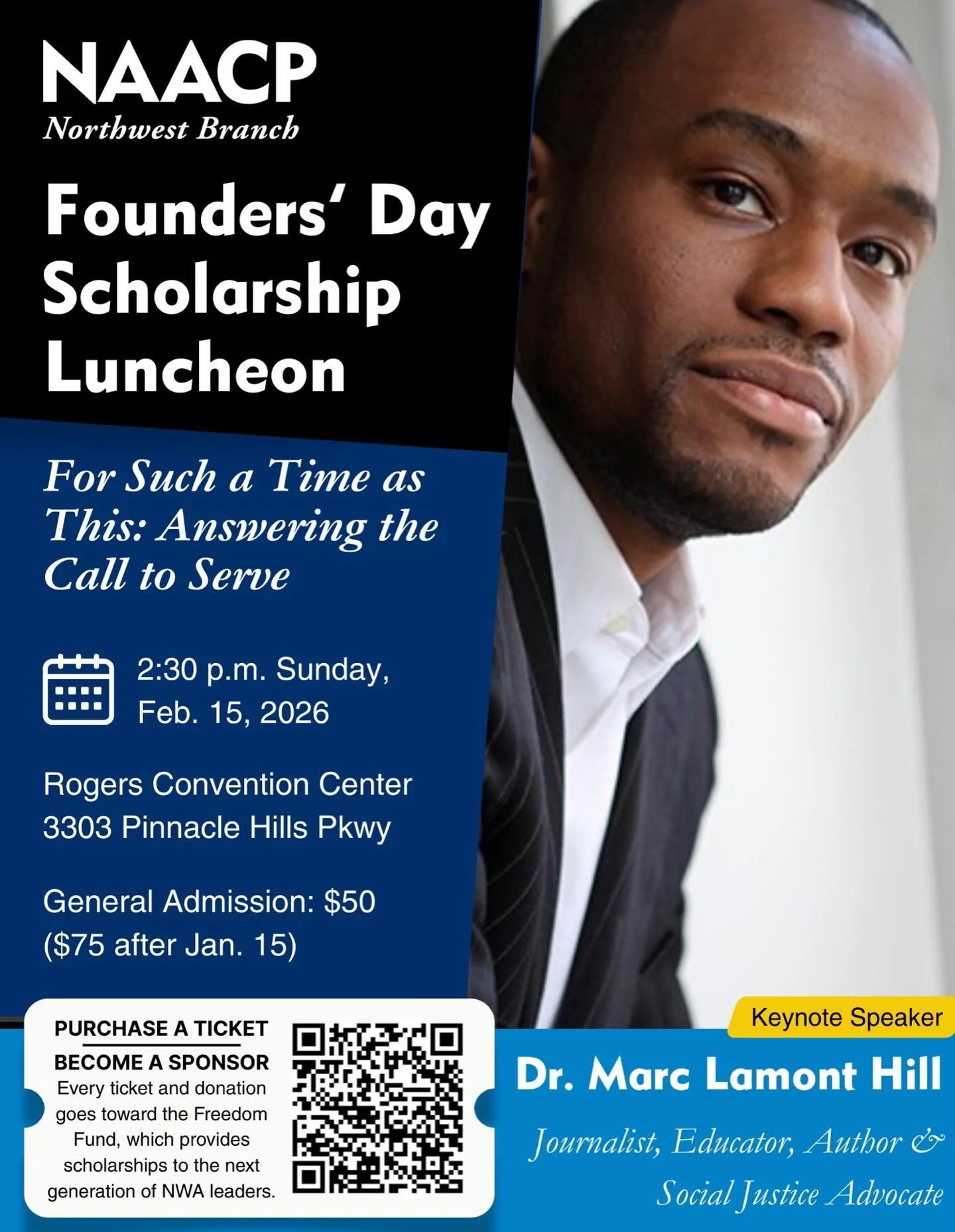 Now that the holiday season is over and a new year has begun, we have big news to share: Mark your calendars for our Founders&rsquo; Day Scholarship Luncheon on Sunday, Feb. 15, at the Rogers Convention Center with @marclamonthill as our featured spe