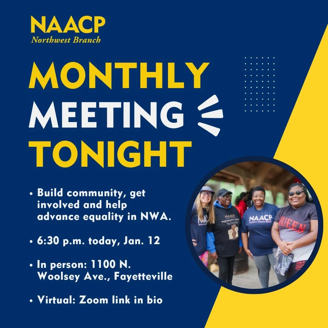 Our first gathering of the new year is happening tonight at WelcomeHealth, near the intersection of North and College, as well as via Zoom. We&rsquo;ll be discussing some big plans for 2026 and ways that everyone who cares about equality in NWA can g