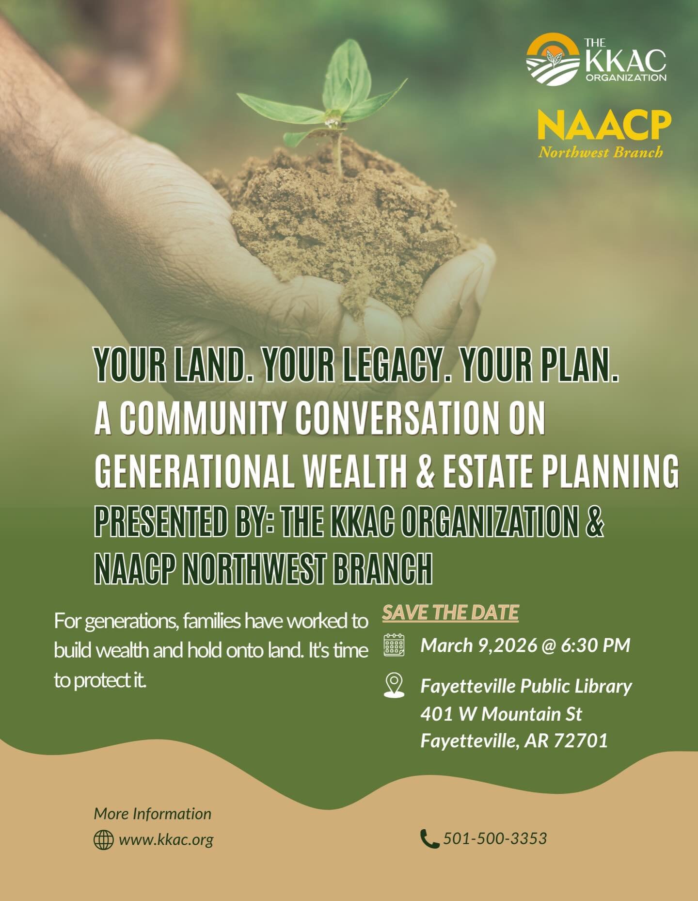 Next week: We&rsquo;re doing something special for our monthly general meeting, which will be happening at the Fayetteville Public Library at 6:30 pm on Monday, March 9, instead of its usual location. The wonderful folks at @thekkacorganization will 