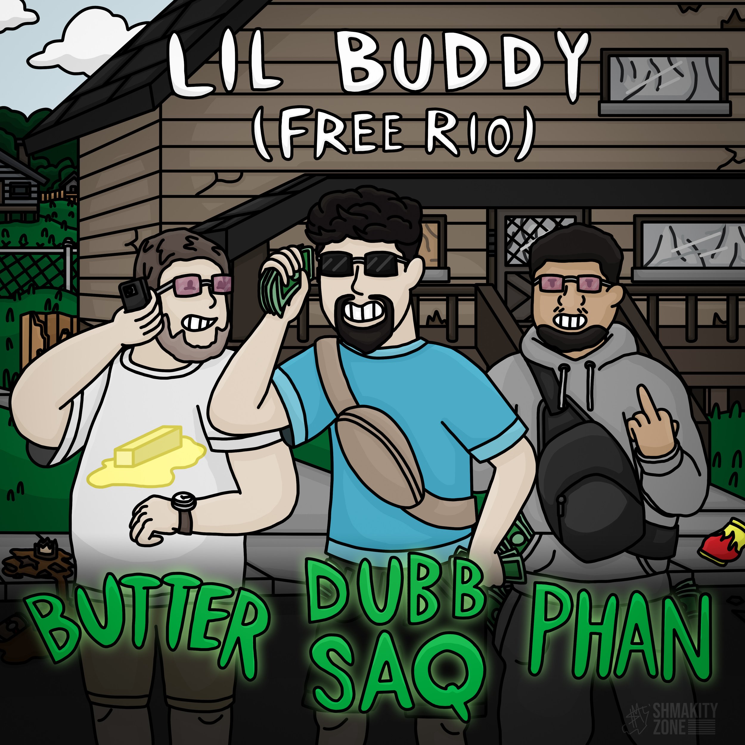 Artwork for "Lil Buddy (Free Rio)" by Dubb Saq, Butter, and Phan.