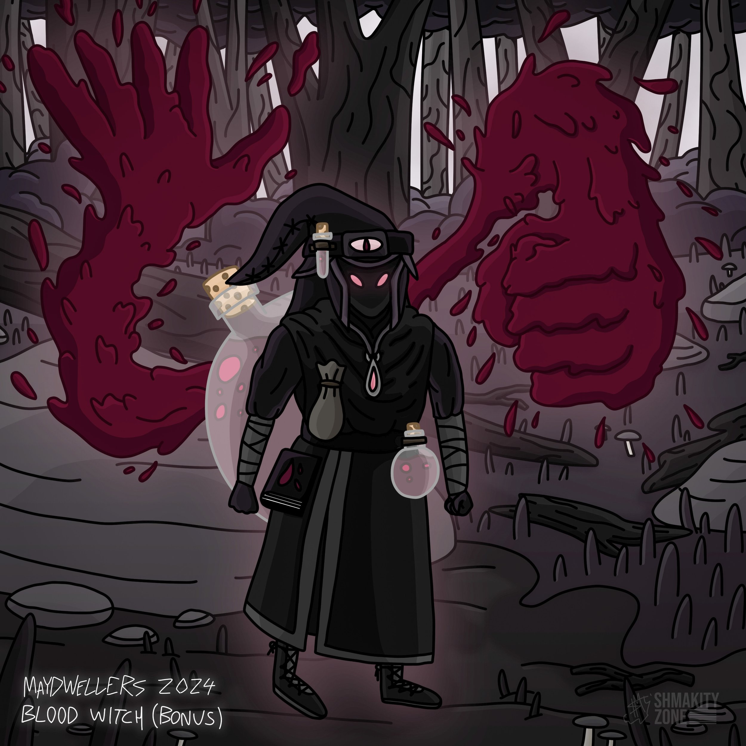 Maydwellers Art Challenge 2024 Bonus Prompt: Blood Witch