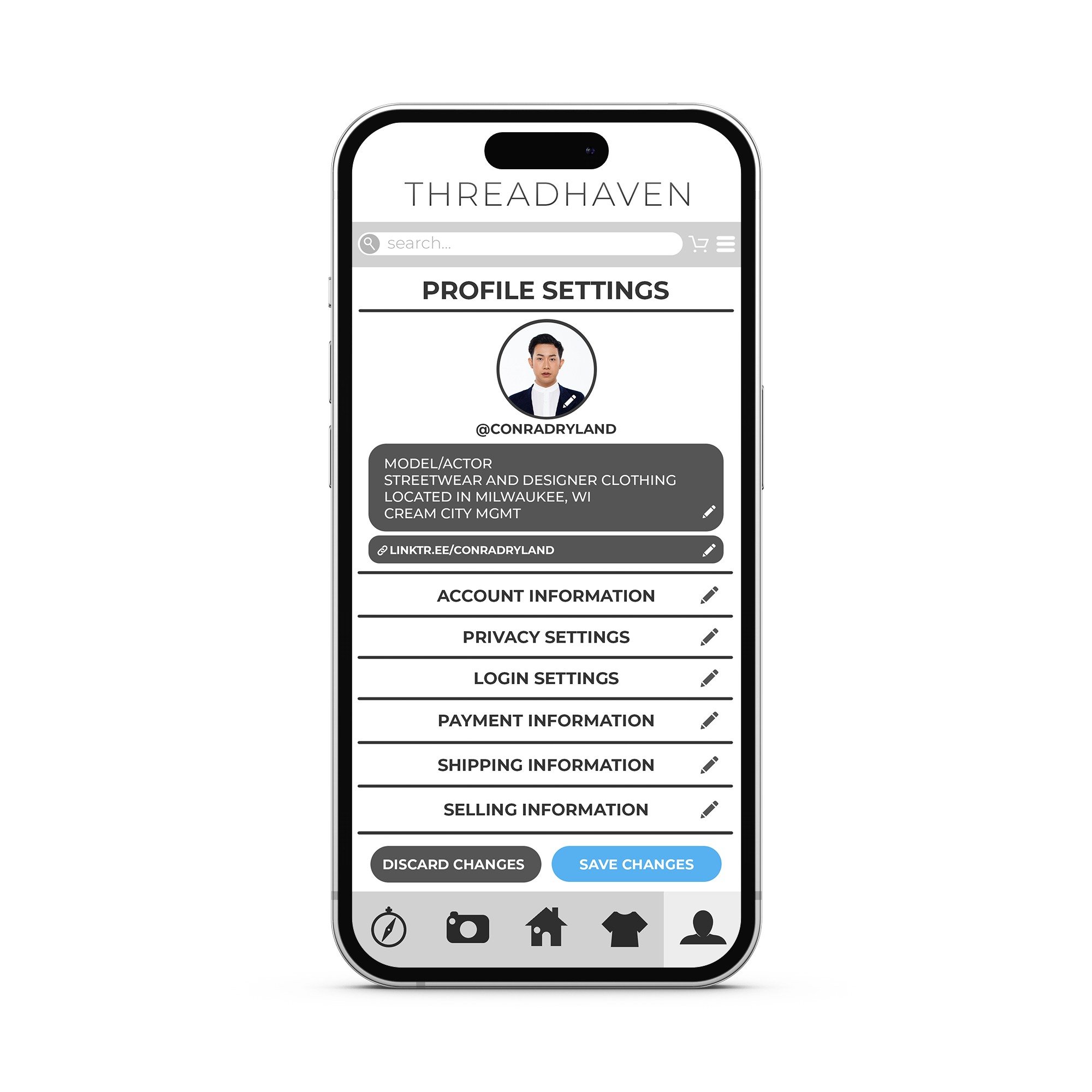 ThreadHaven Profile Settings Page