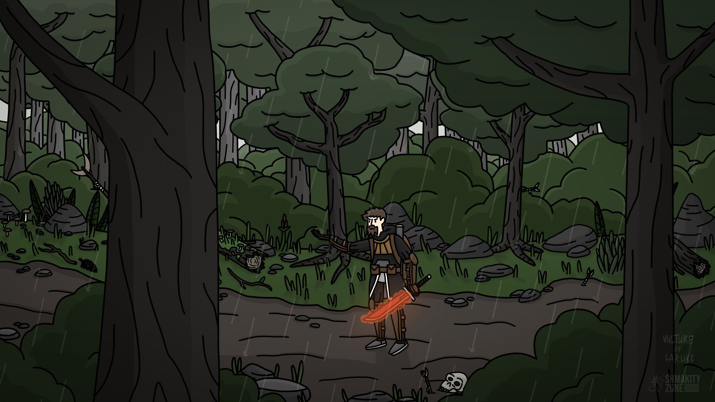 Vulture Walking Through The Forestlands of Laruke for Vulture of Laruke