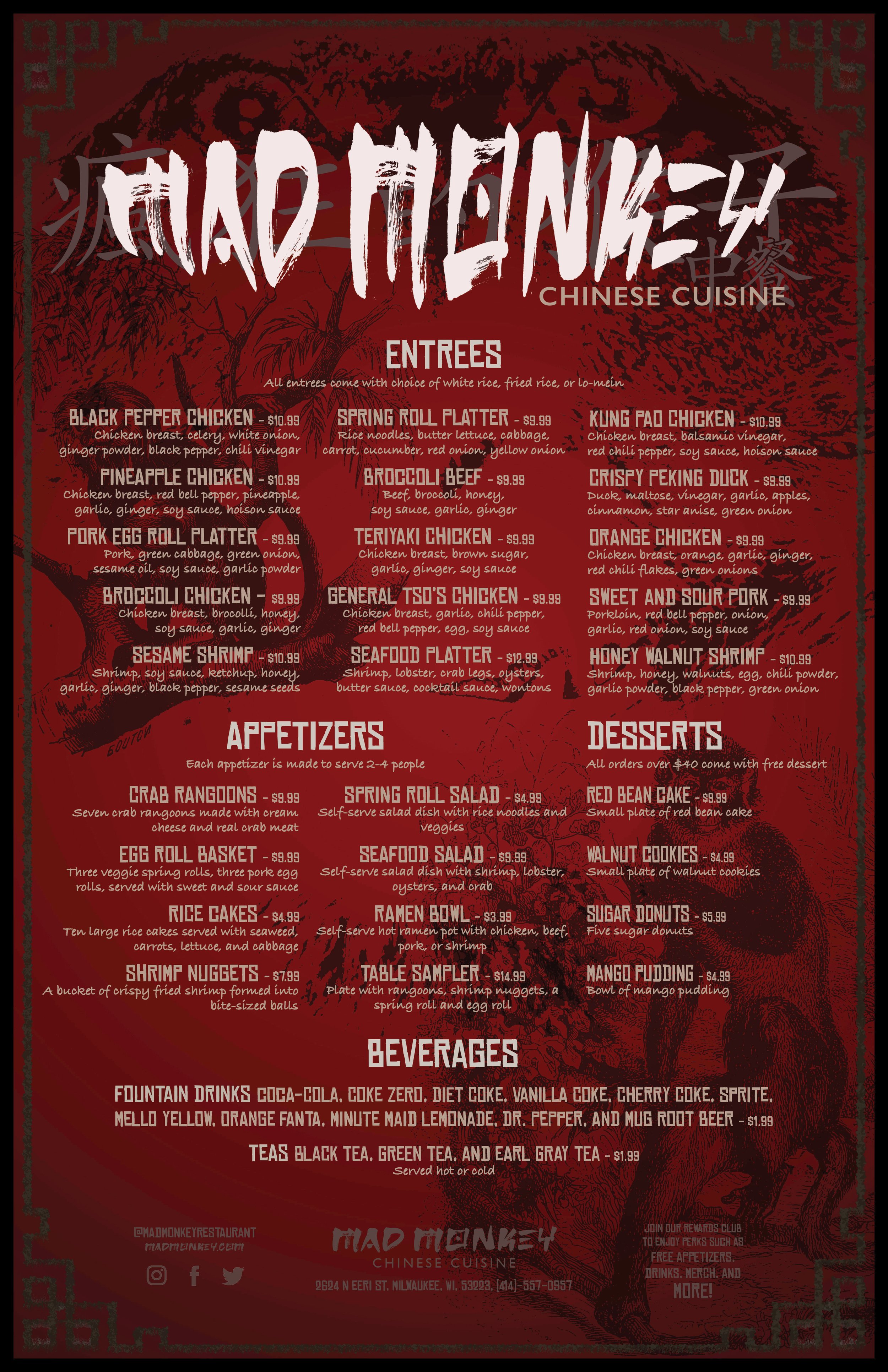 Mad Monkey Chinese Cuisine Restaurant Menu (Edit for print)