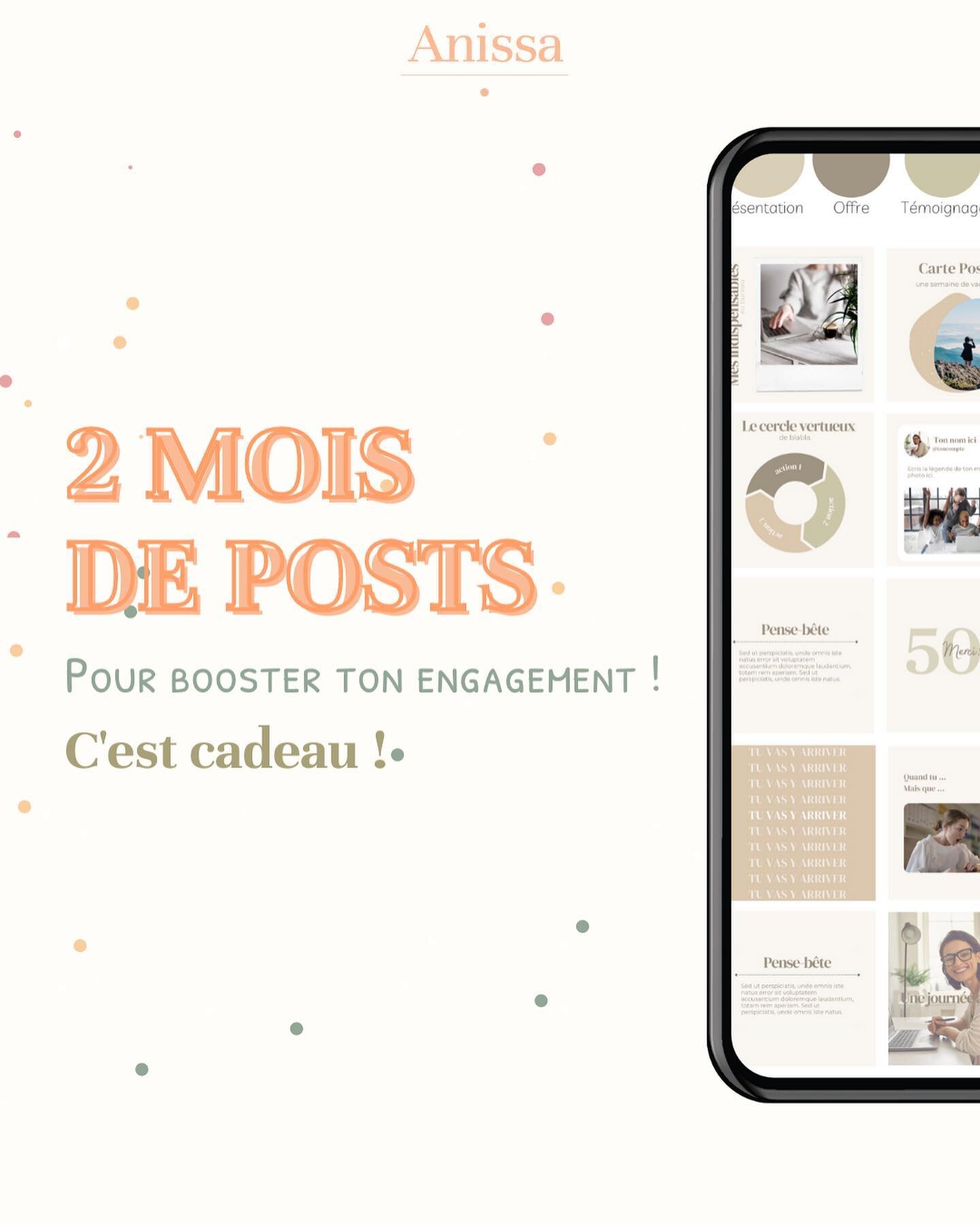 LES 24 TEMPLATES DE POSTS SONT ENFIN L&Agrave; 🎁 

👉🏼 Tu as envie d&rsquo;id&eacute;es de contenu fra&icirc;ches pour ton compte Insta ? 

👉🏼 D&rsquo;avoir un feed harmonieux ? 

👉🏼 Et des posts qui attirent l&rsquo;attention de ta communaut&e