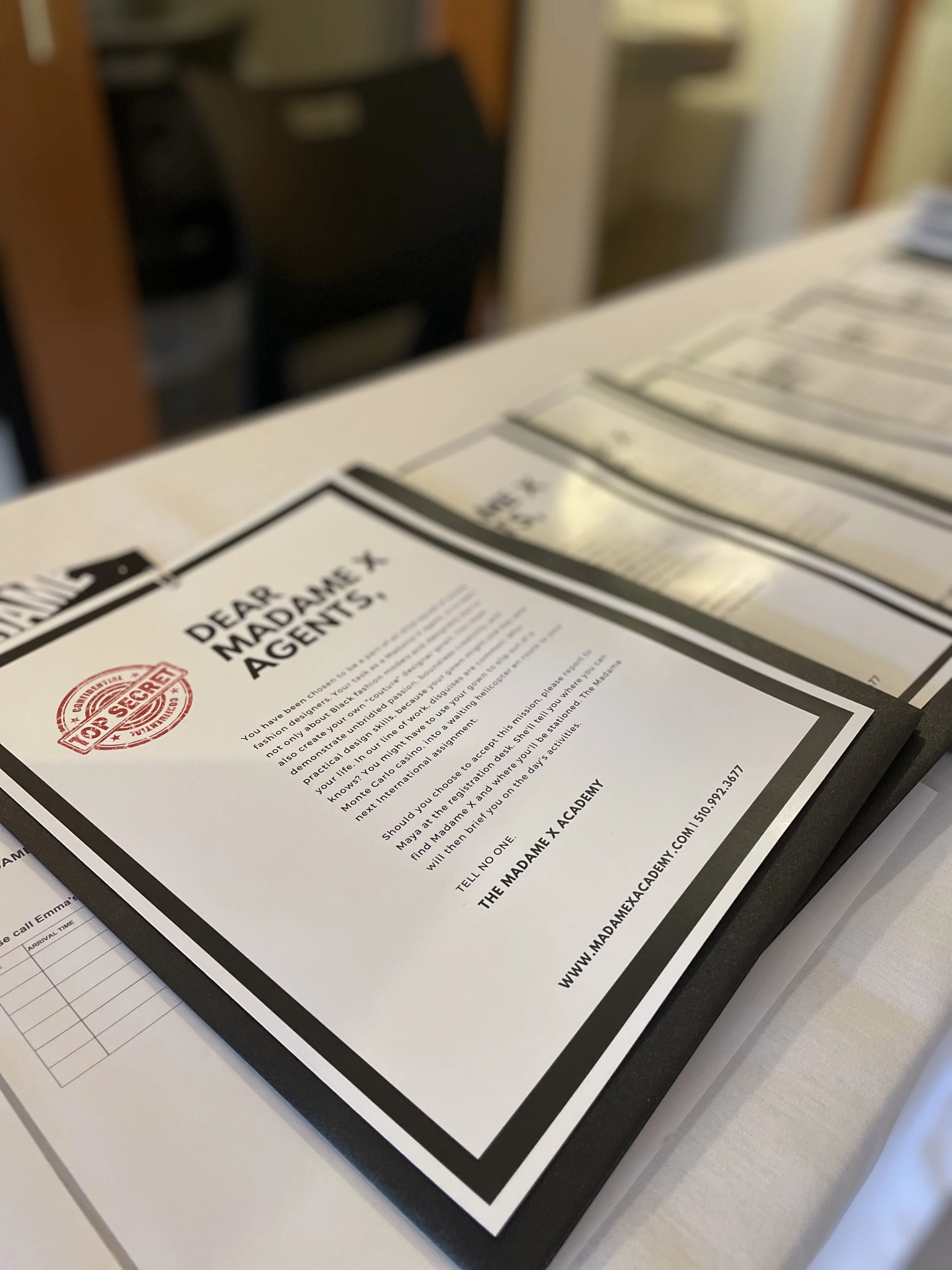 The Madame X Academy class packets