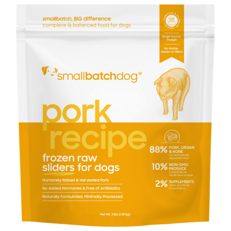 Small Batch Frozen Raw Pork for dogs (Sliders or Patties)