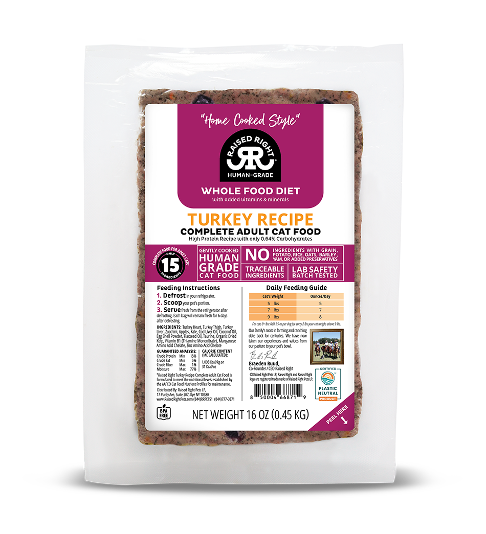 Raised Right Turkey Recipe for Adult Cats