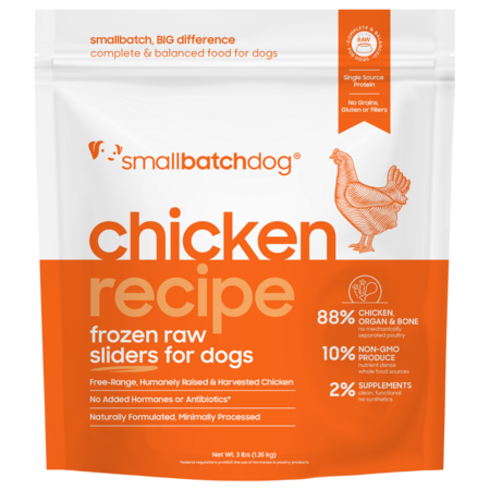 Small Batch Frozen Raw Chicken for dogs (Sliders or Patties)