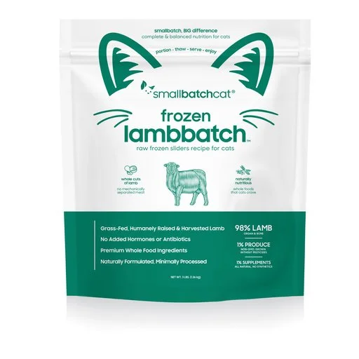 Small Batch Frozen Raw Lamb Sliders for cats