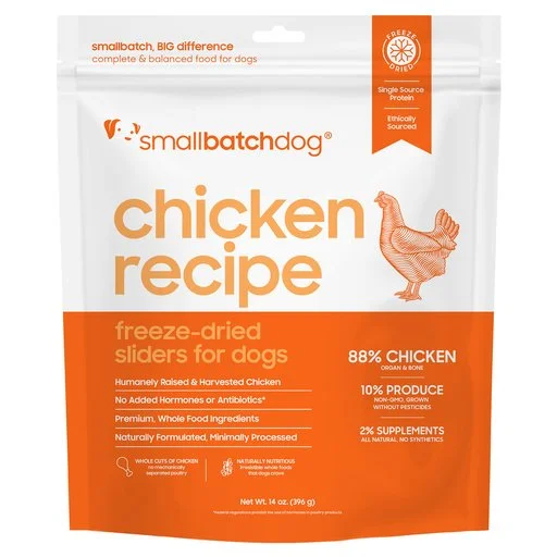 Small Batch Freeze Dried Chicken Sliders for dogs