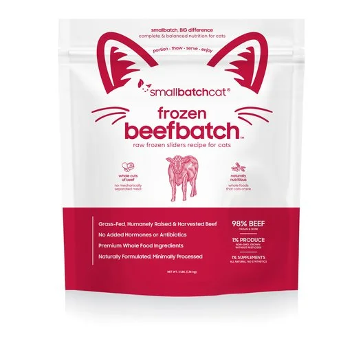 Small Batch Frozen Raw Beef Sliders for cats