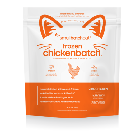 Small Batch Frozen Raw Chicken Sliders for cats