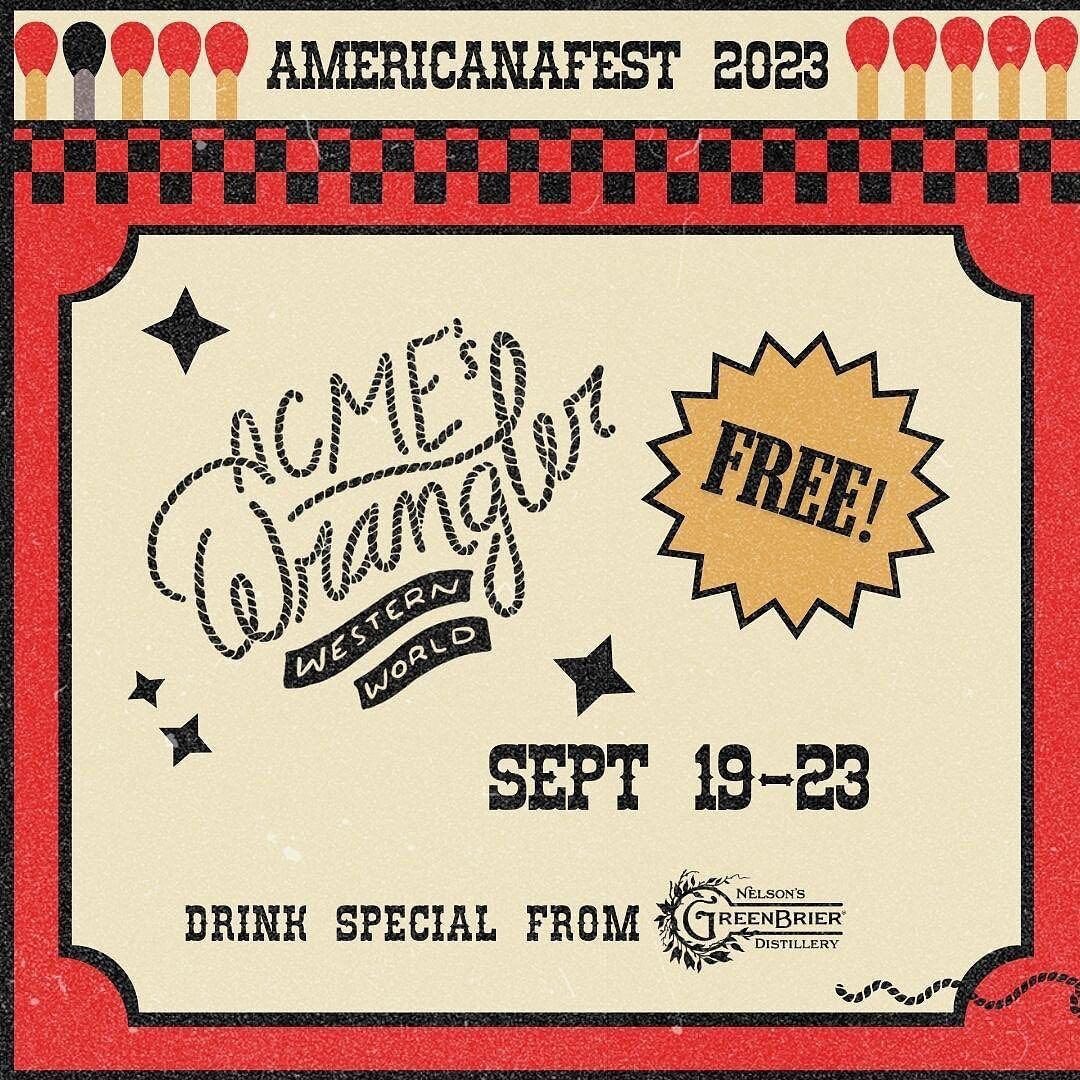 Yes! 🎉 Americanafest festivities begin‼️ Swipe thru to see who&rsquo;s taking the Acme stage this week 👉

ALL of our performances are FREE &amp; OPEN to the public &hearts;️ Festival passes are welcome! 

Drink specials all week from @nelsonsgreenb