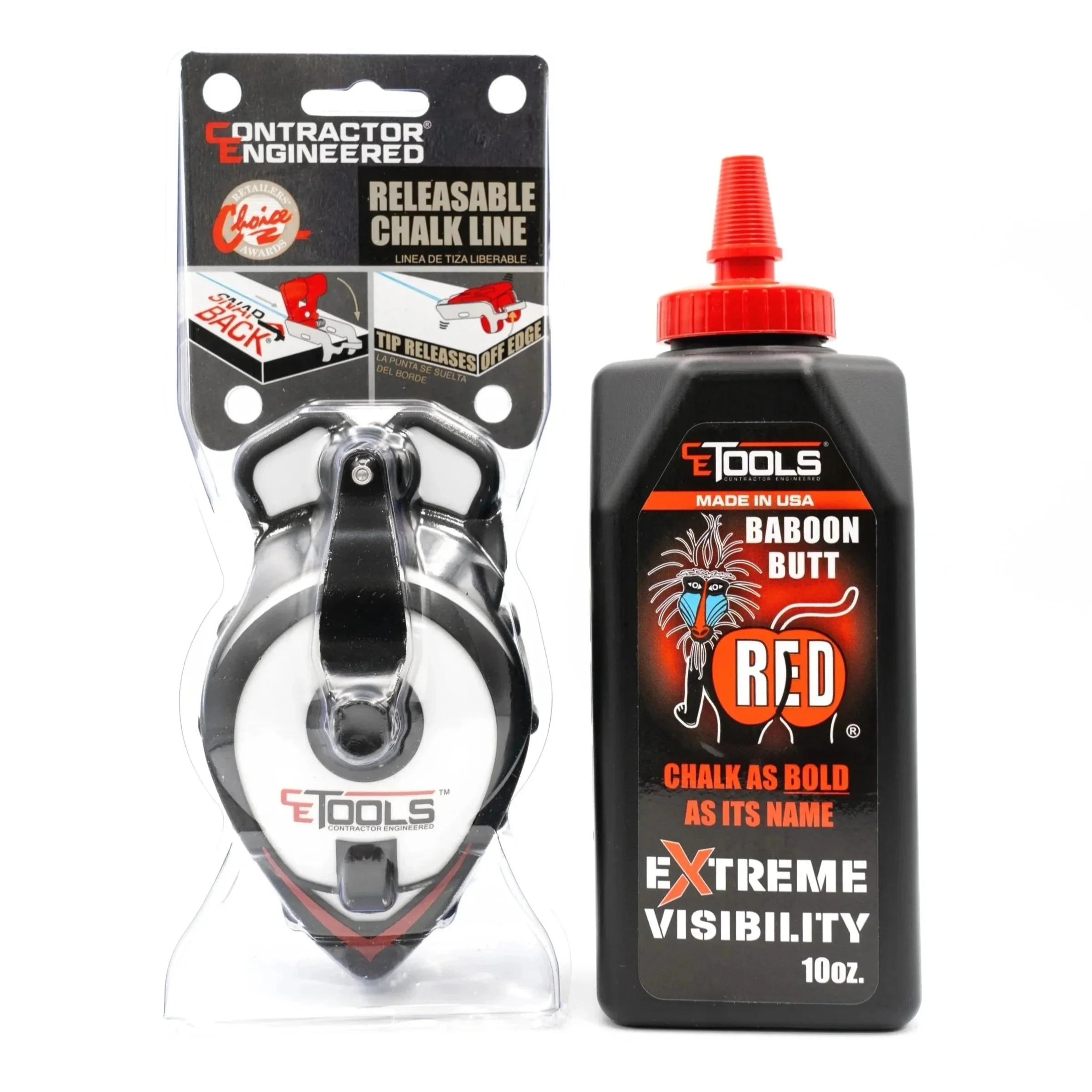 SnapBack Chalk Line + Baboon Butt Red Chalk – Bundle