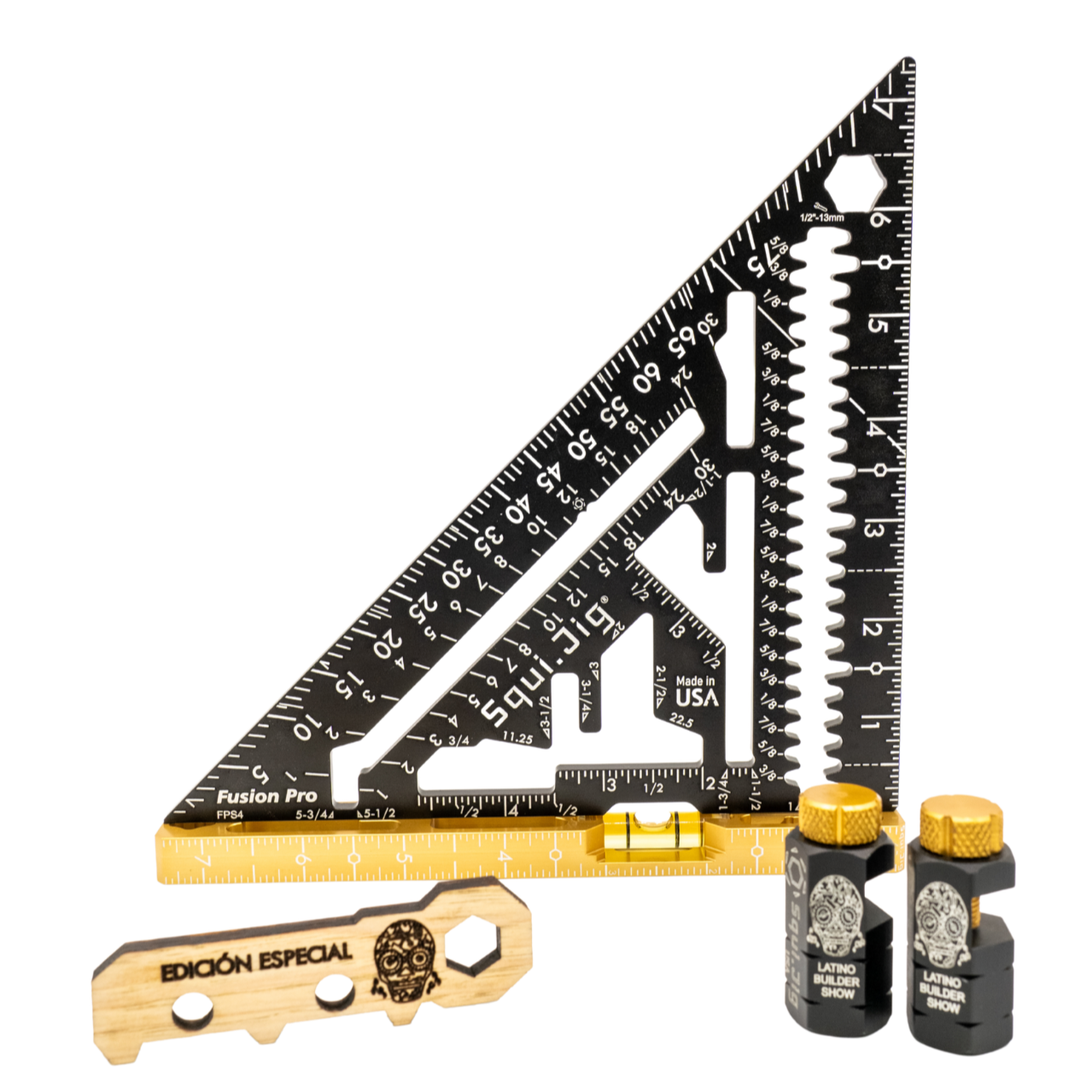 7.5" Pro Square + Framing Jigs + Holder - Latino Builders Show Edición Pro Set
