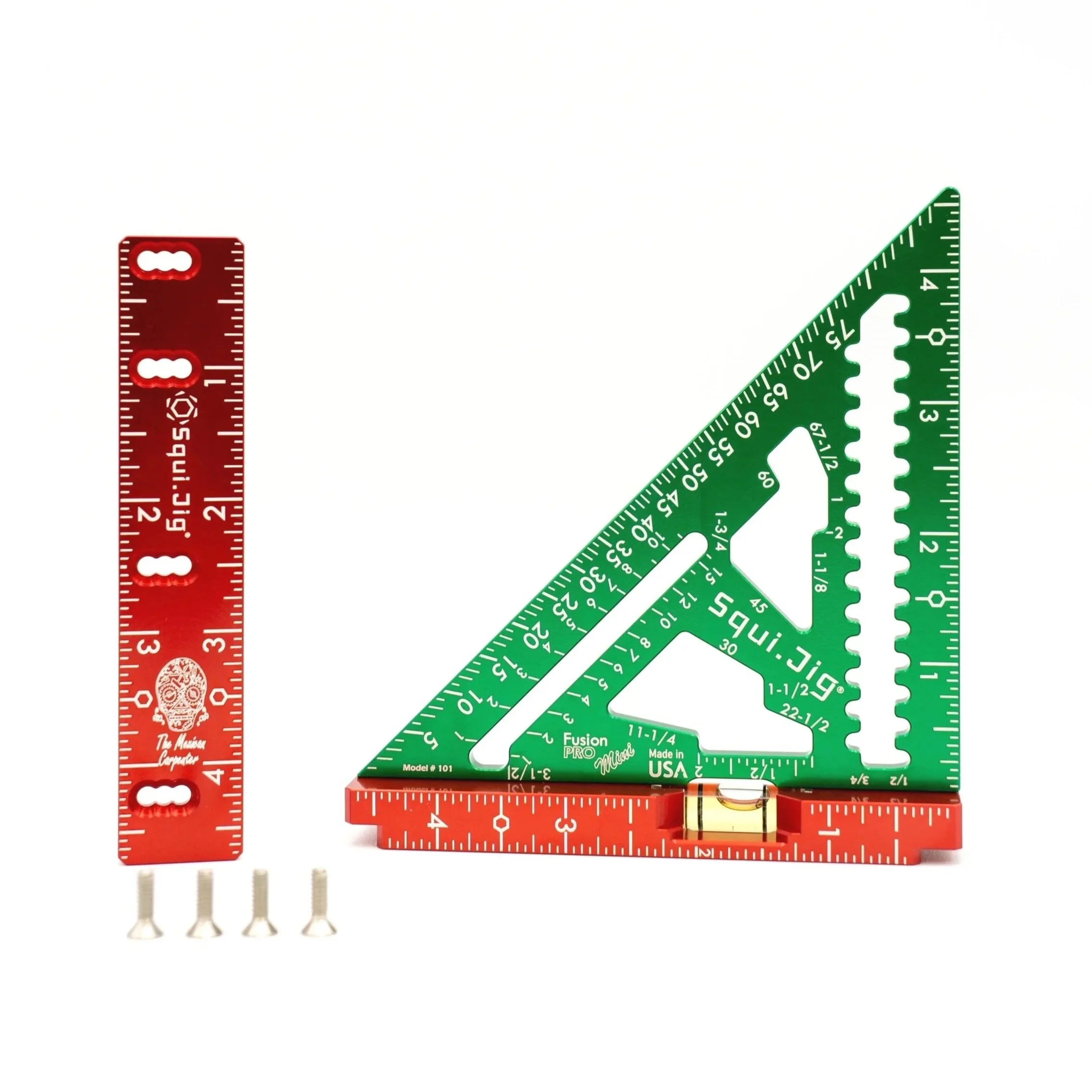 4.5" Mini Pro Square w/Level + 3/16" Heel Kit - The Mexican Carpenter Edición Mini Swap Set
