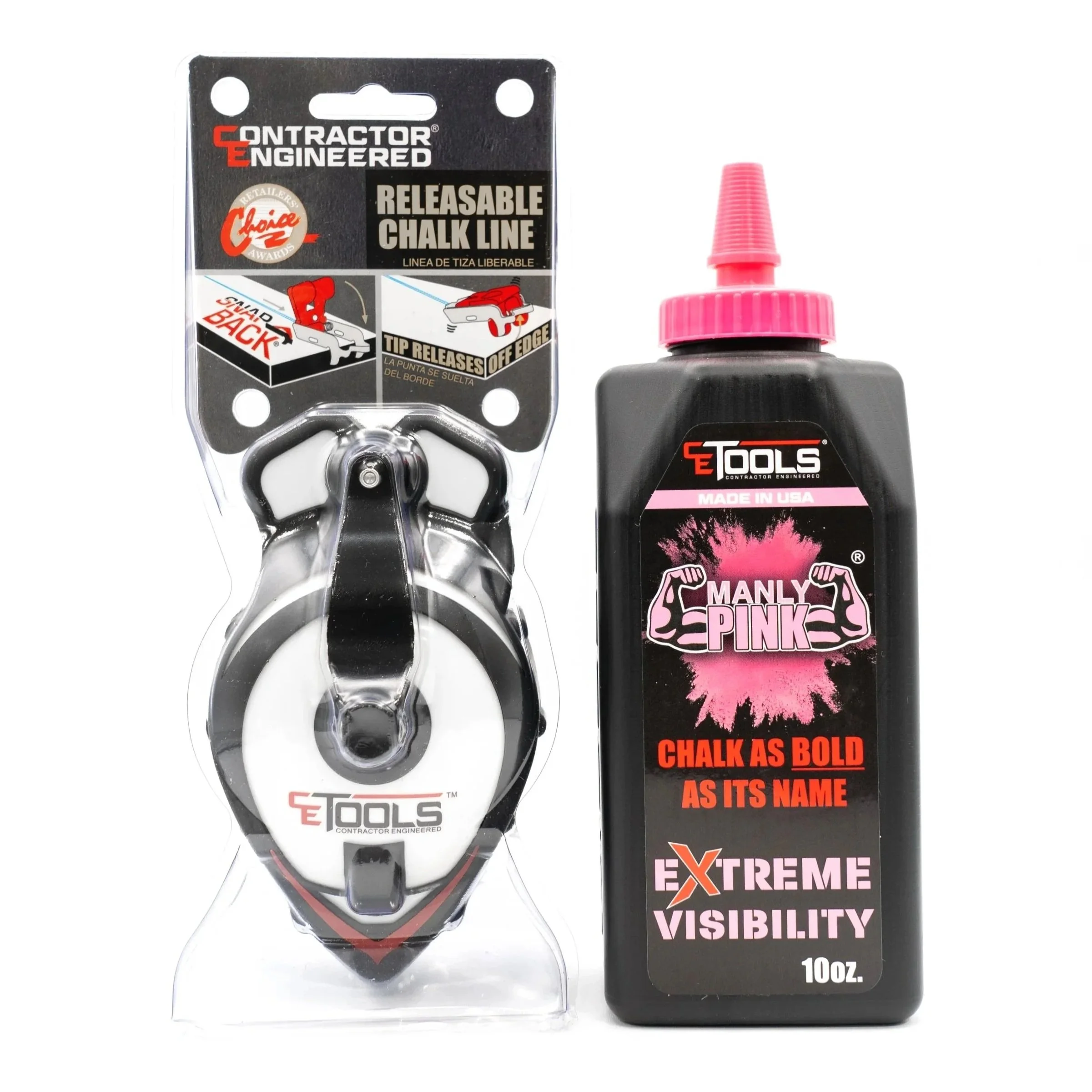 SnapBack Chalk Line + Manly Pink Chalk – Bundle