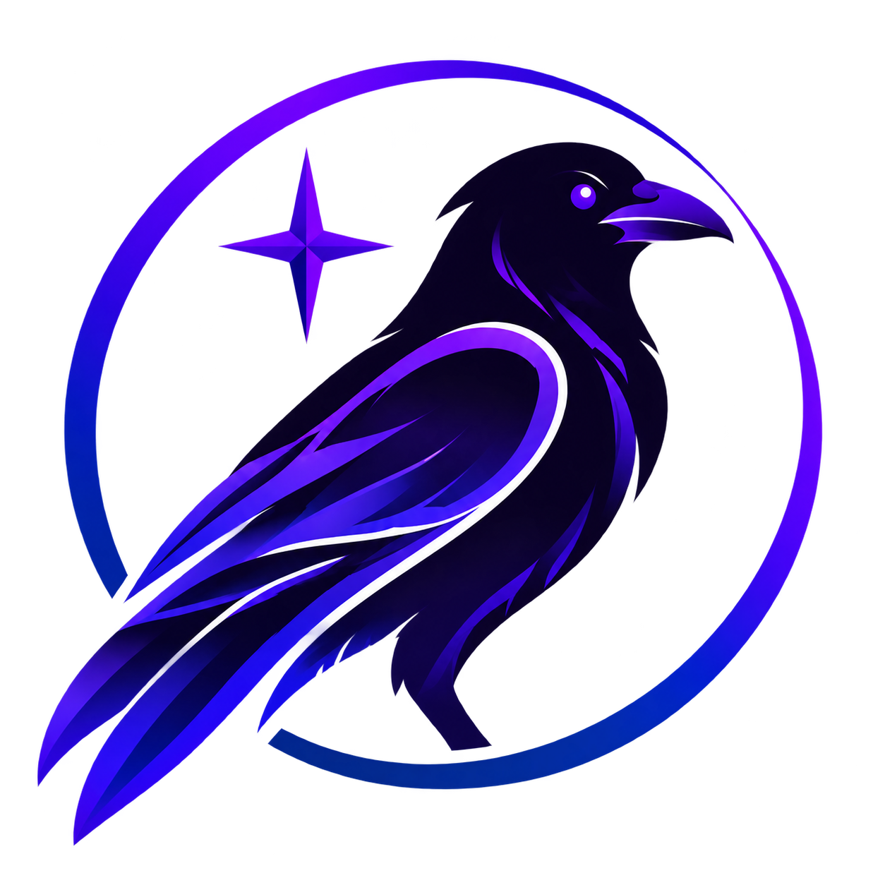 Purple and blue crow emblem for Santos & The Crystal Visions
