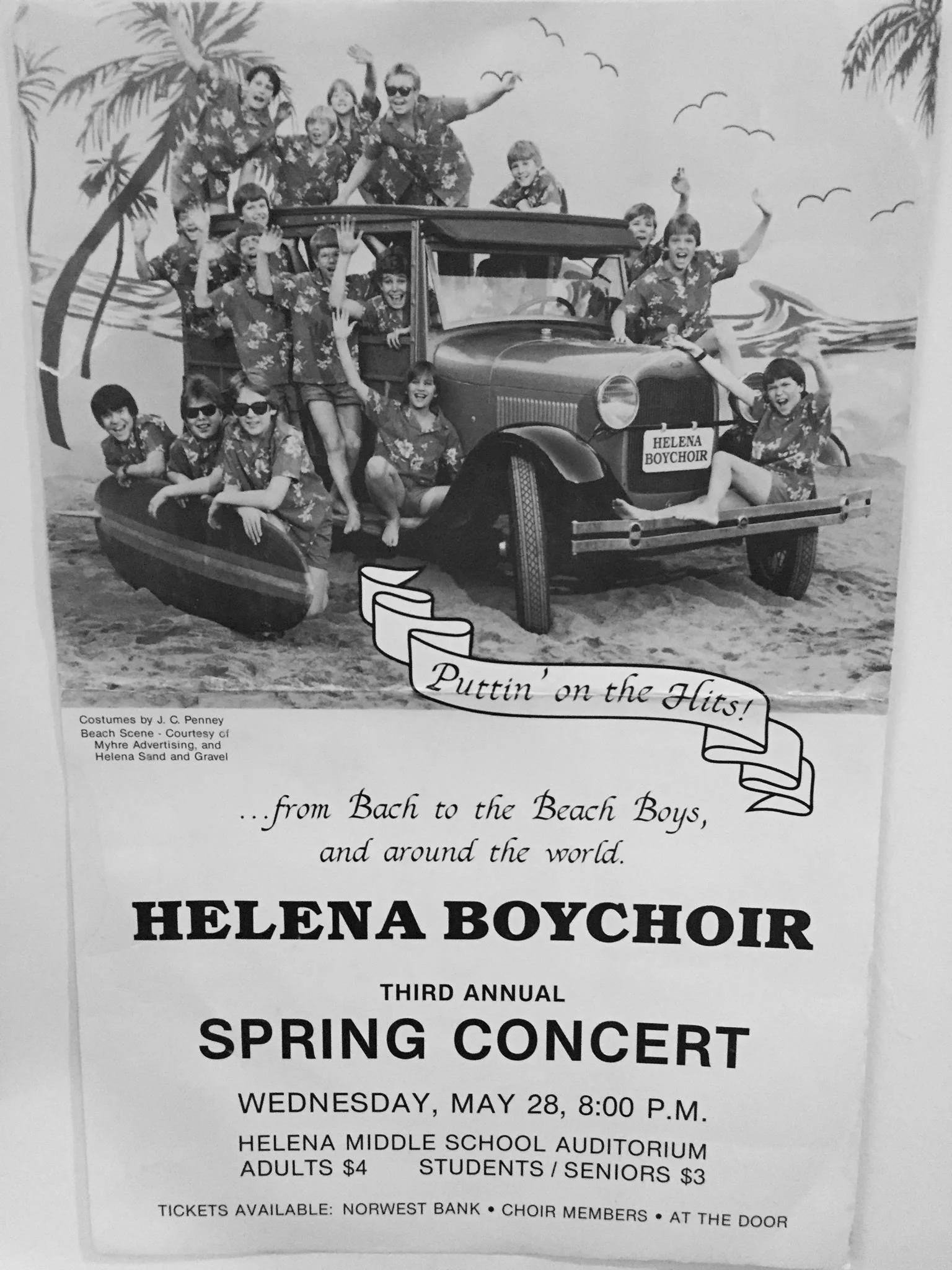 The 1984 Helena Boychoir concert ad where we sang the hits of the Beach Boys and a bit of Bach. Because reasons.