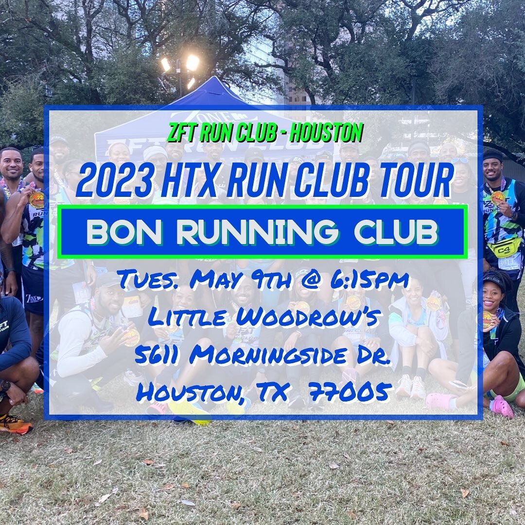 HTX Run Club Tour Stop #6 - @bonrunningclub

Come run the city with us at the sixth stop on our 2023 HTX Run Club Tour!📍

This run starts at 6:15pm. Try to arrive 10-15mins. early so you can park, find the meet up location and warm-up before the tak