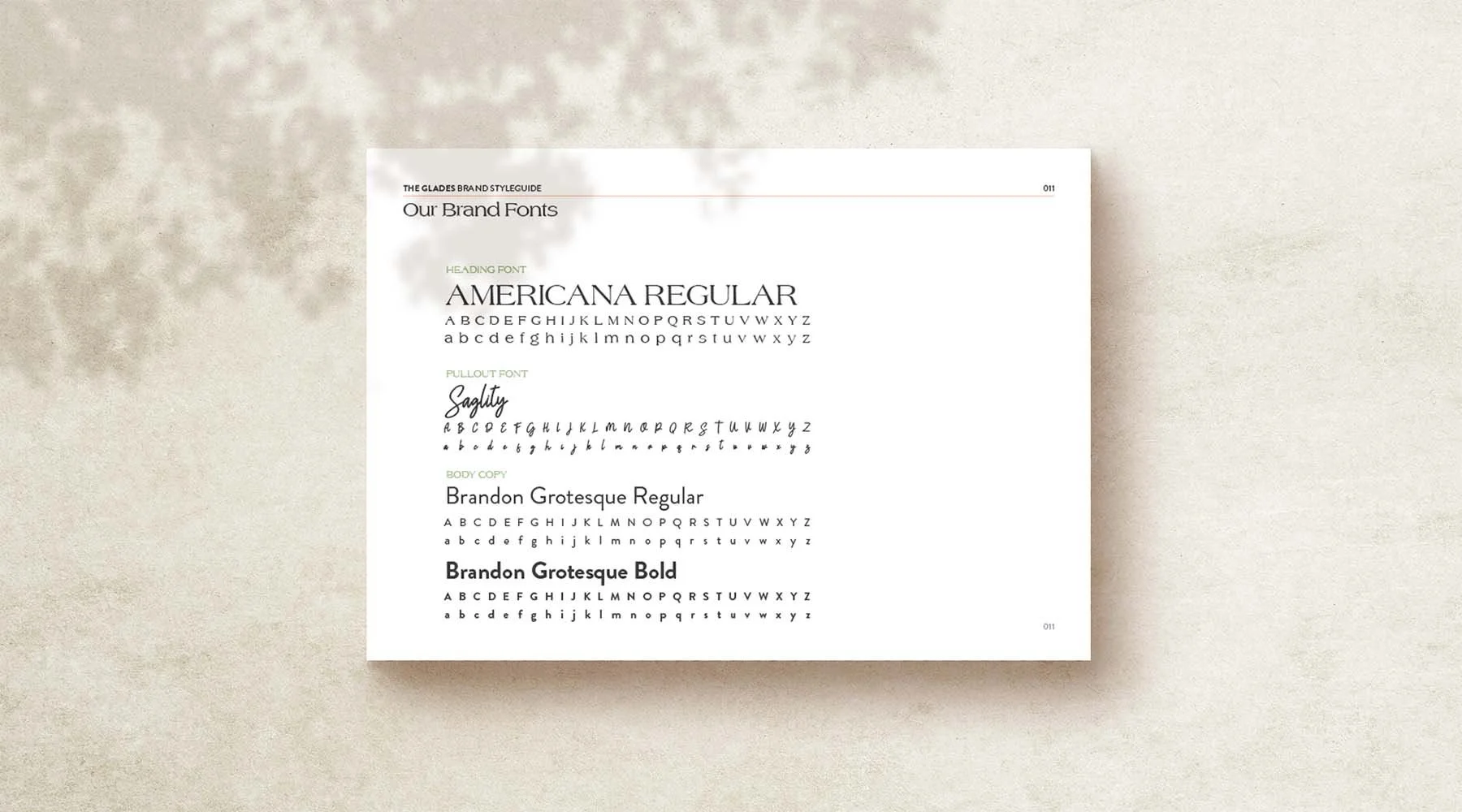 The Glades land development branding; typography
