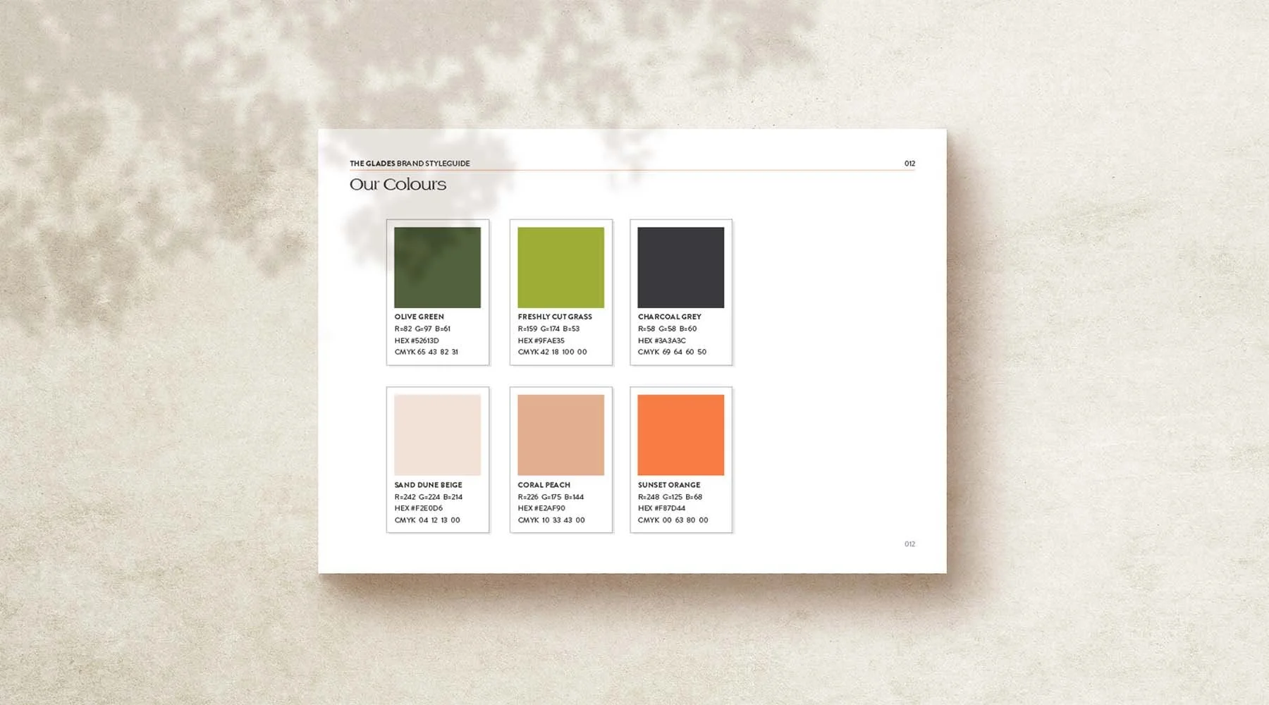 The Glades land development branding;Colour palette