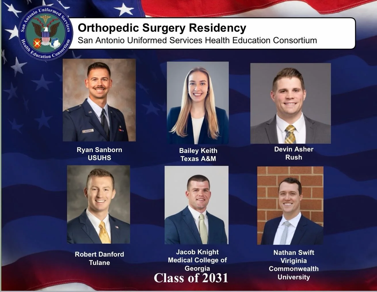 Introducing, THE BAMC Class of 2031! 🦴We were so impressed by this year&rsquo;s round of medical students, and could not be more proud of our incoming team members! Enjoy this day! #stayhard #jobsnotfinished #militarymatchday