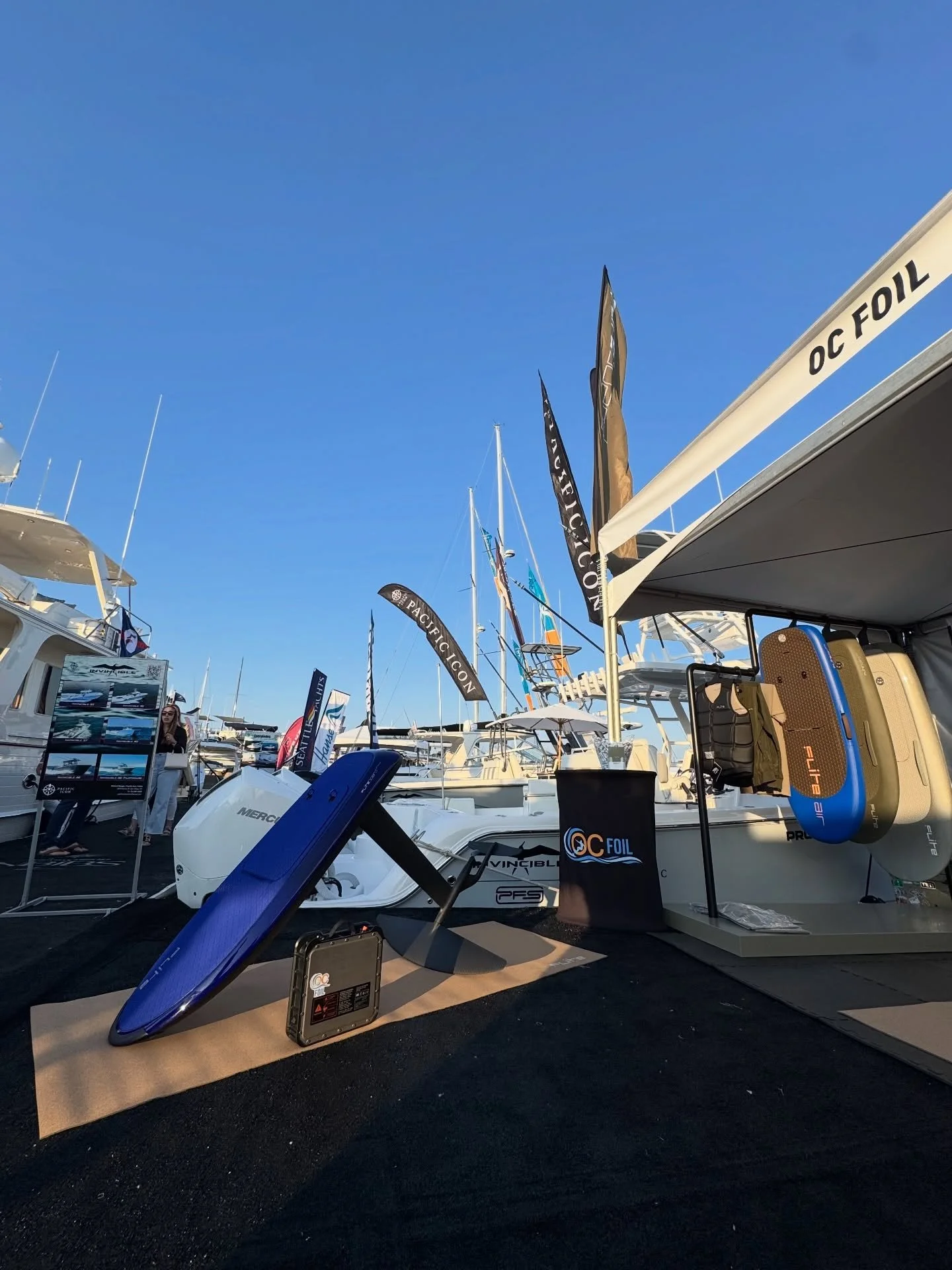 The @officialnbibs is back in under a month! Head to Lido Marina Village to check out our full range of @fliteboard on display and catch us in action on the water. Take a look at our previous shows &amp; boats by swiping right! We&rsquo;ll even bring