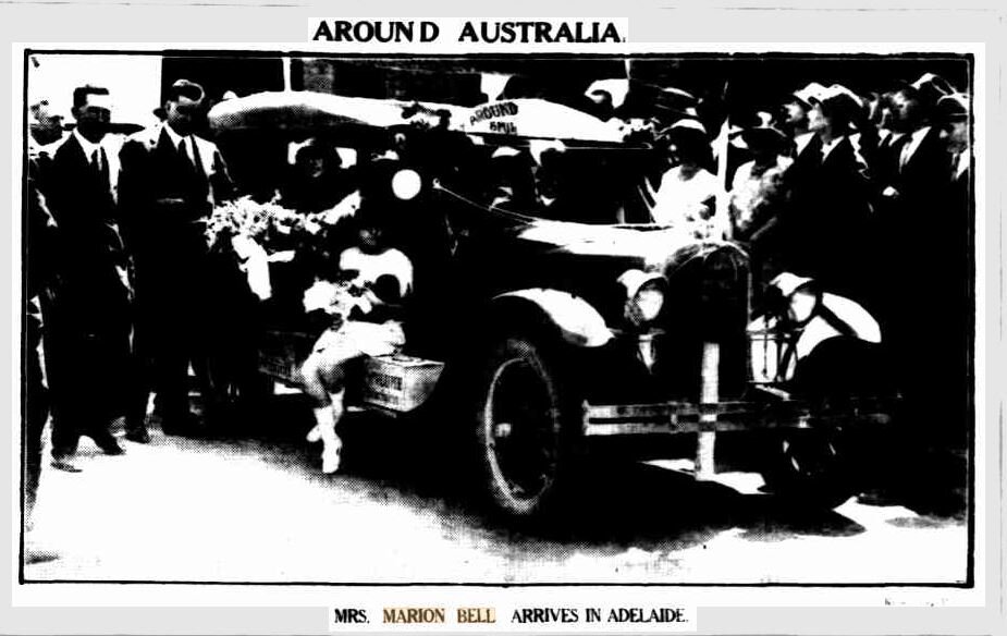 MRS. MARION BELL ARRIVES IN ADELAIDE 1926 