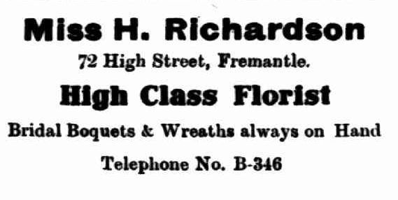 Miss H. Richardson, 1922